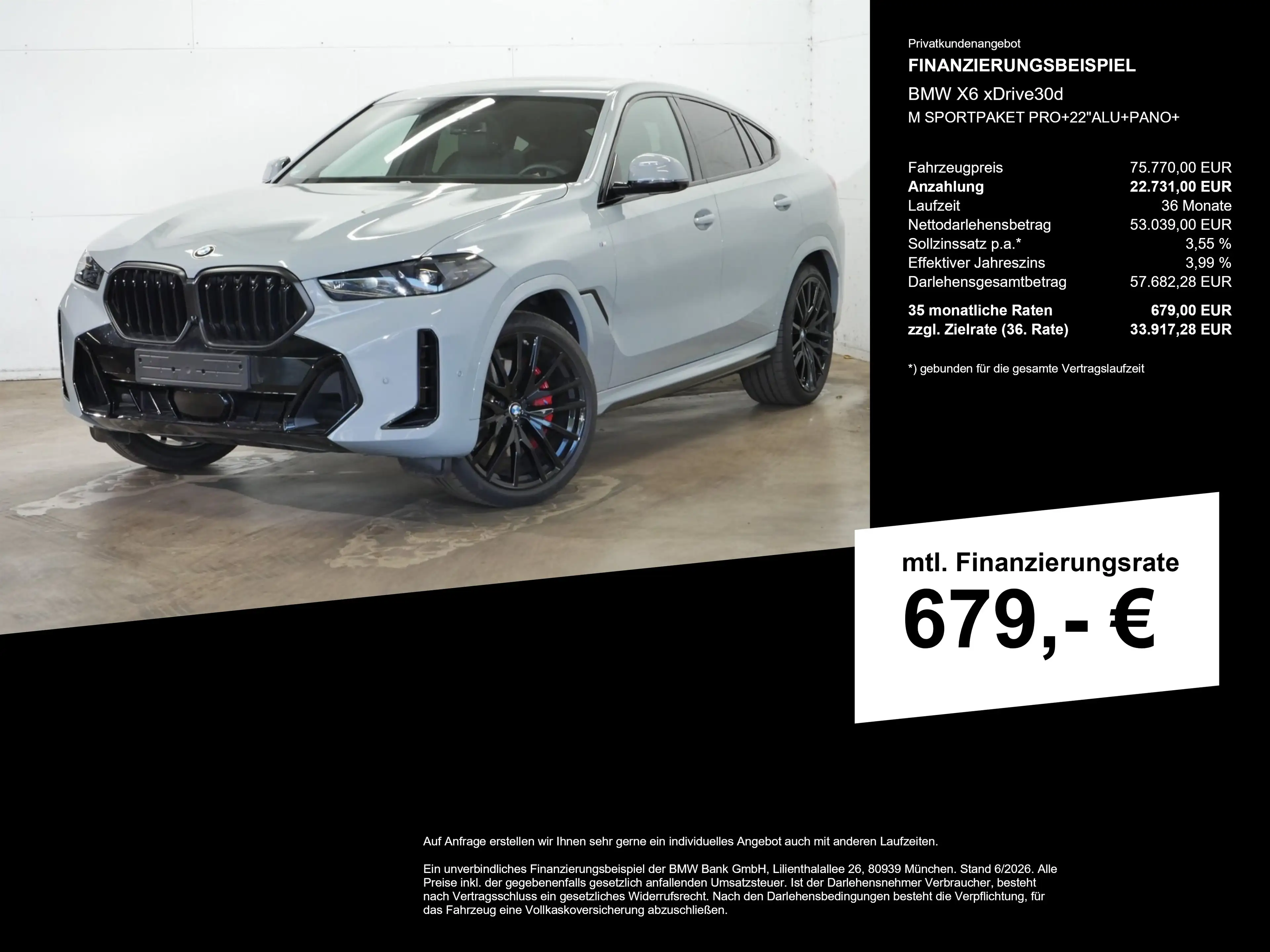BMW X6 xDrive30d M SPORTPAKET PRO+22"ALU+PANO+ — photo 2