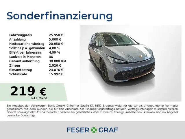 CUPRA Born 150 kW SITZH/BEATS/PDC+/GLASDACH