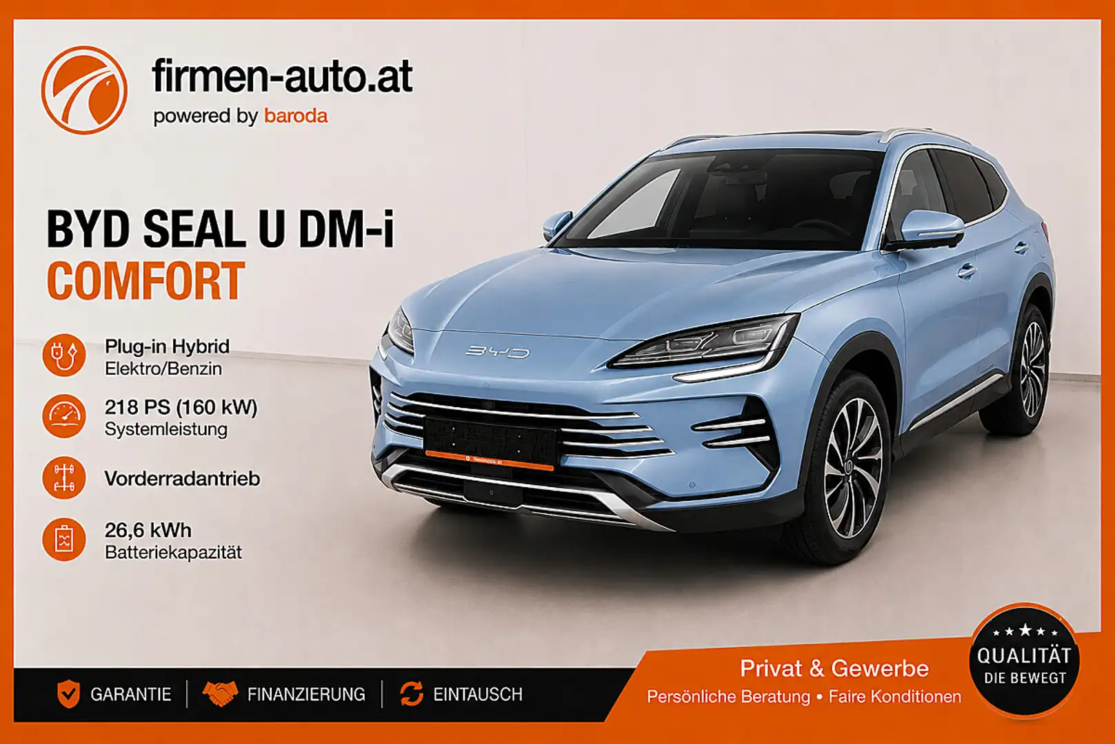 BYD Seal U DM-i PHEV 26,6kWh Comfort Österreich Paket, Inn... Blau - 1