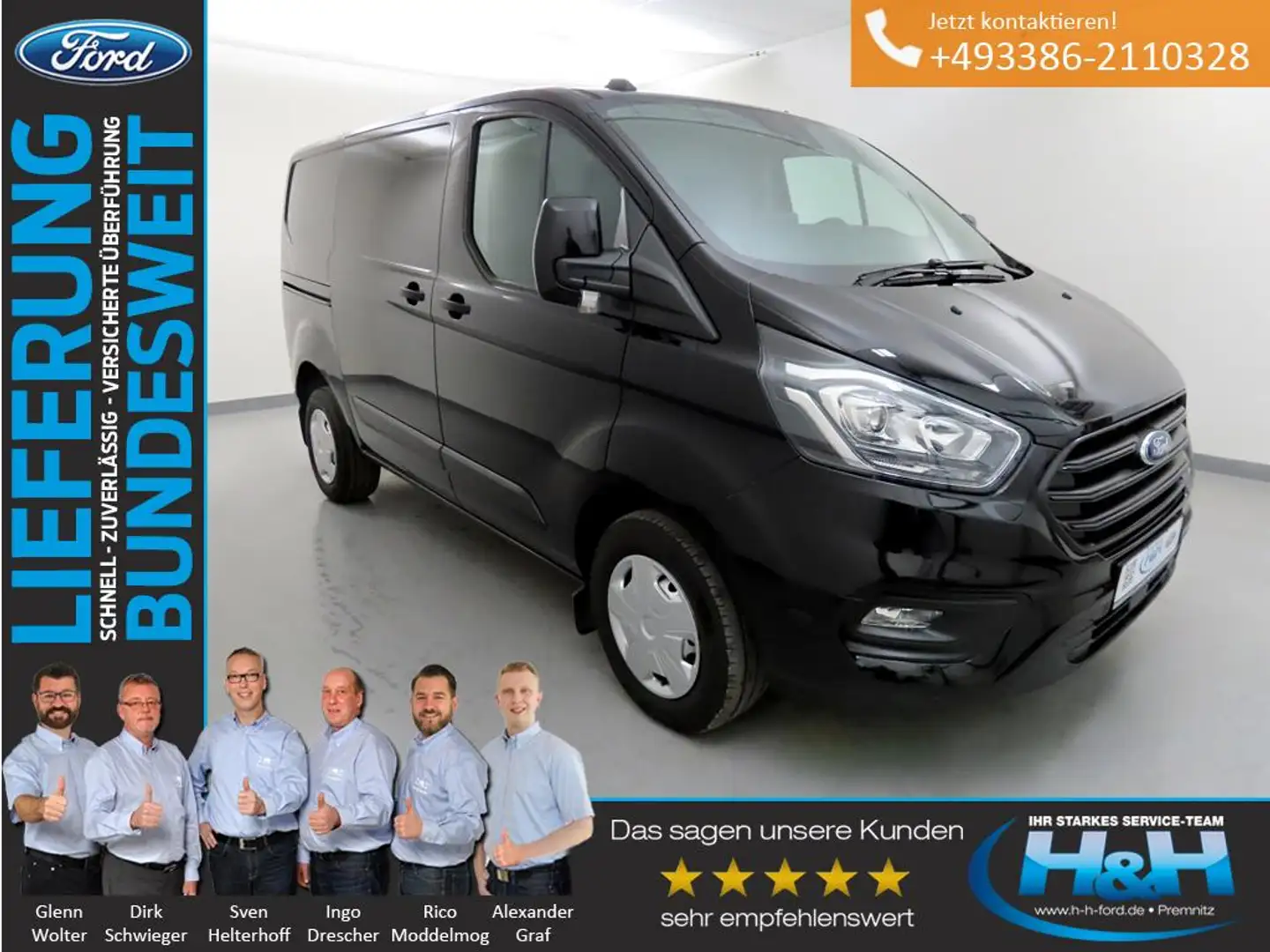 Ford Transit Custom 2.0 Trend 280 L1 Kamera+AHK+DAB Fekete - 1