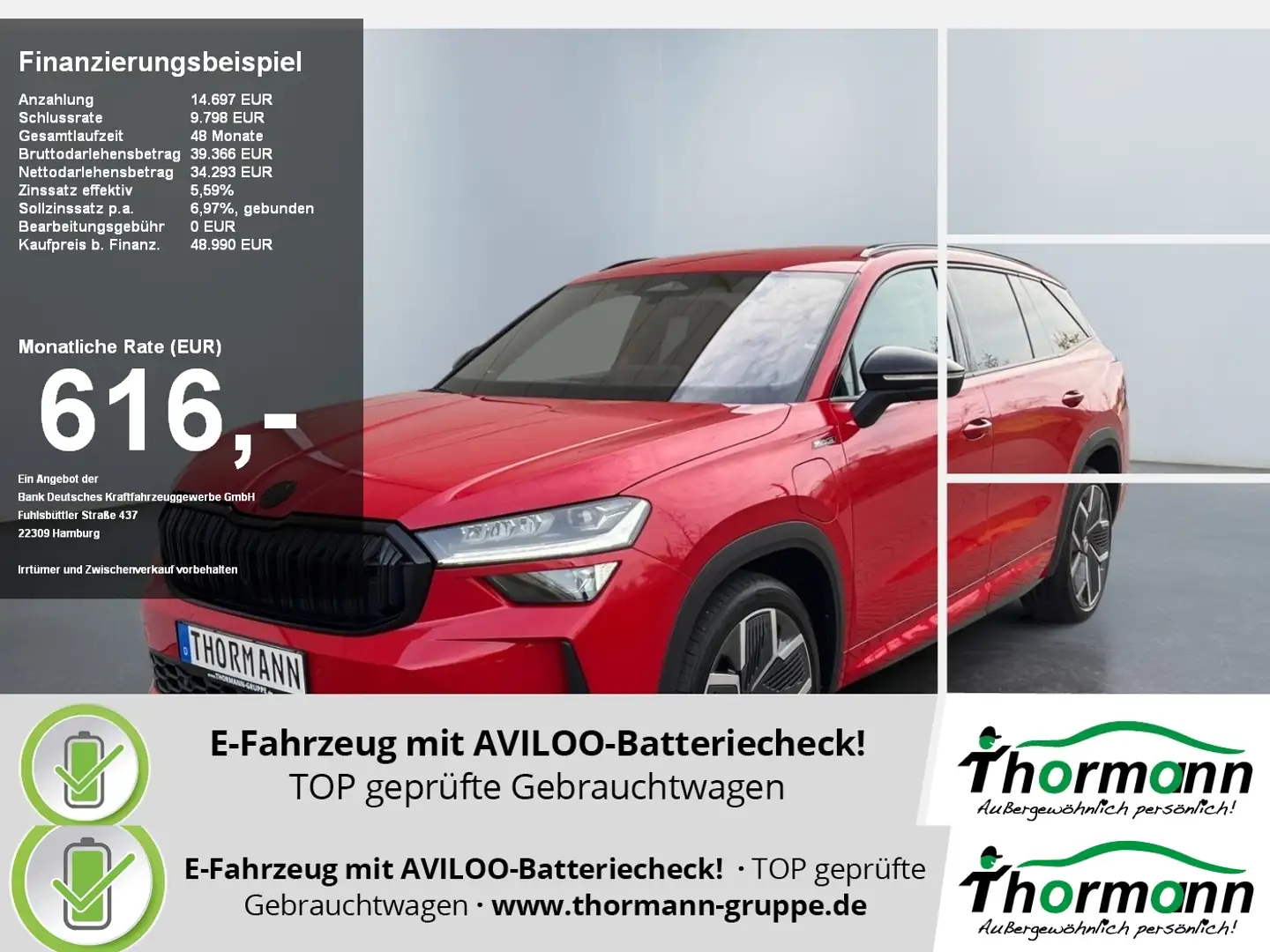 Skoda Kodiaq Sportline 1.5 TSI iV 360 4xSHZ ACC AHK Rot - 1