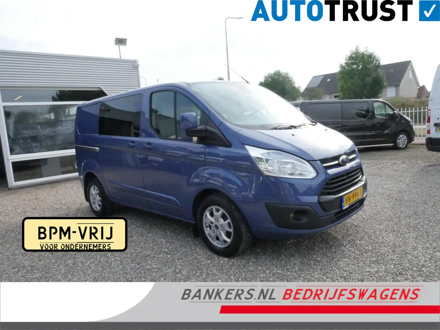 Ford Transit Custom 2.2 TDCI 155PK, L1H1, Limited, Dubbel Cabine, Airc Blau - 1
