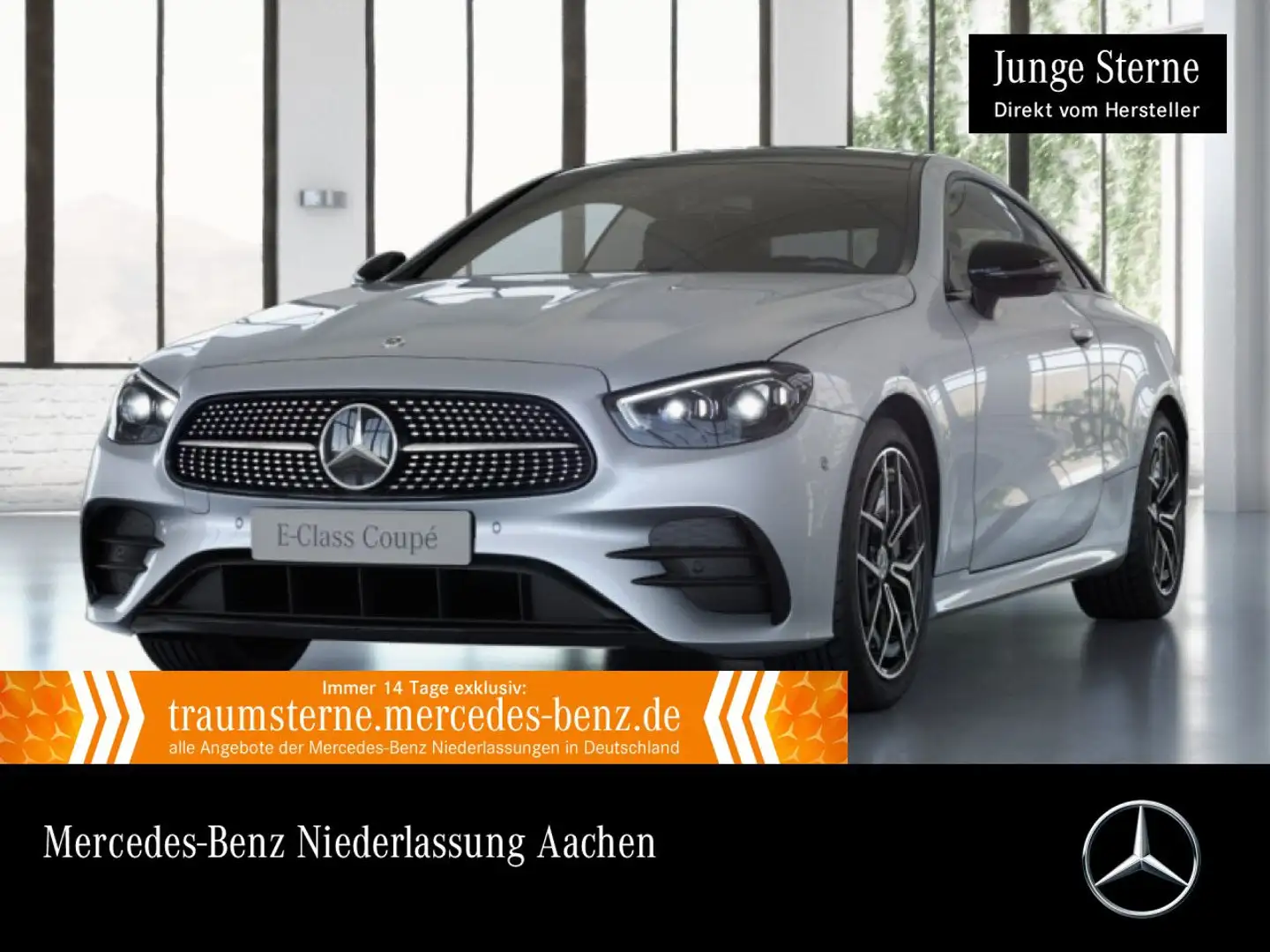 Mercedes-Benz E 200 Coupé AMG+NIGHT+PANO+MULTIBEAM+BURMESTER+9G Silber - 1