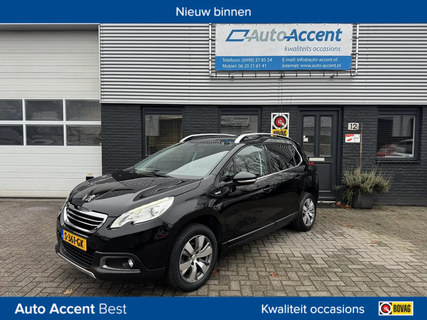 Peugeot 2008 1.2 PureTech Urban Cross Half-Leder/Navi/Klima/96d Zwart - 1