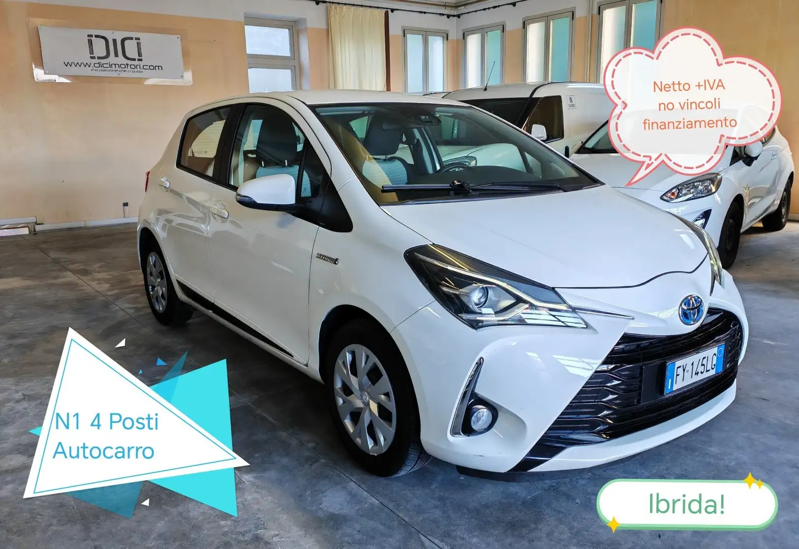 Toyota Yaris 5p 1.5 hybrid AUTOCARRO N1 4posti +IVA uniprop Blanc - 1