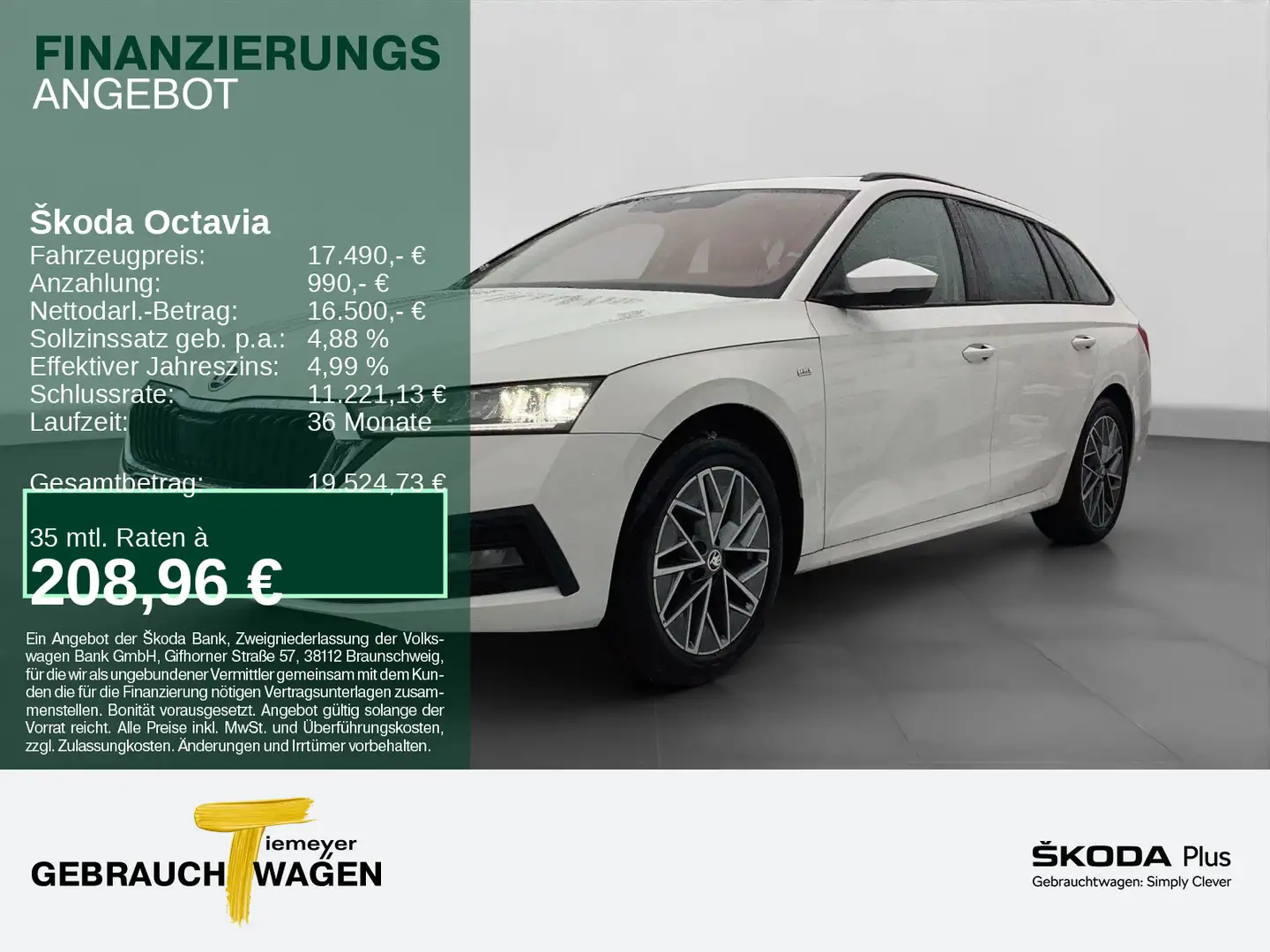 Skoda Octavia Combi 2.0 TDI TOUR LM17 SITZHZG LED PDC Weiß - 1