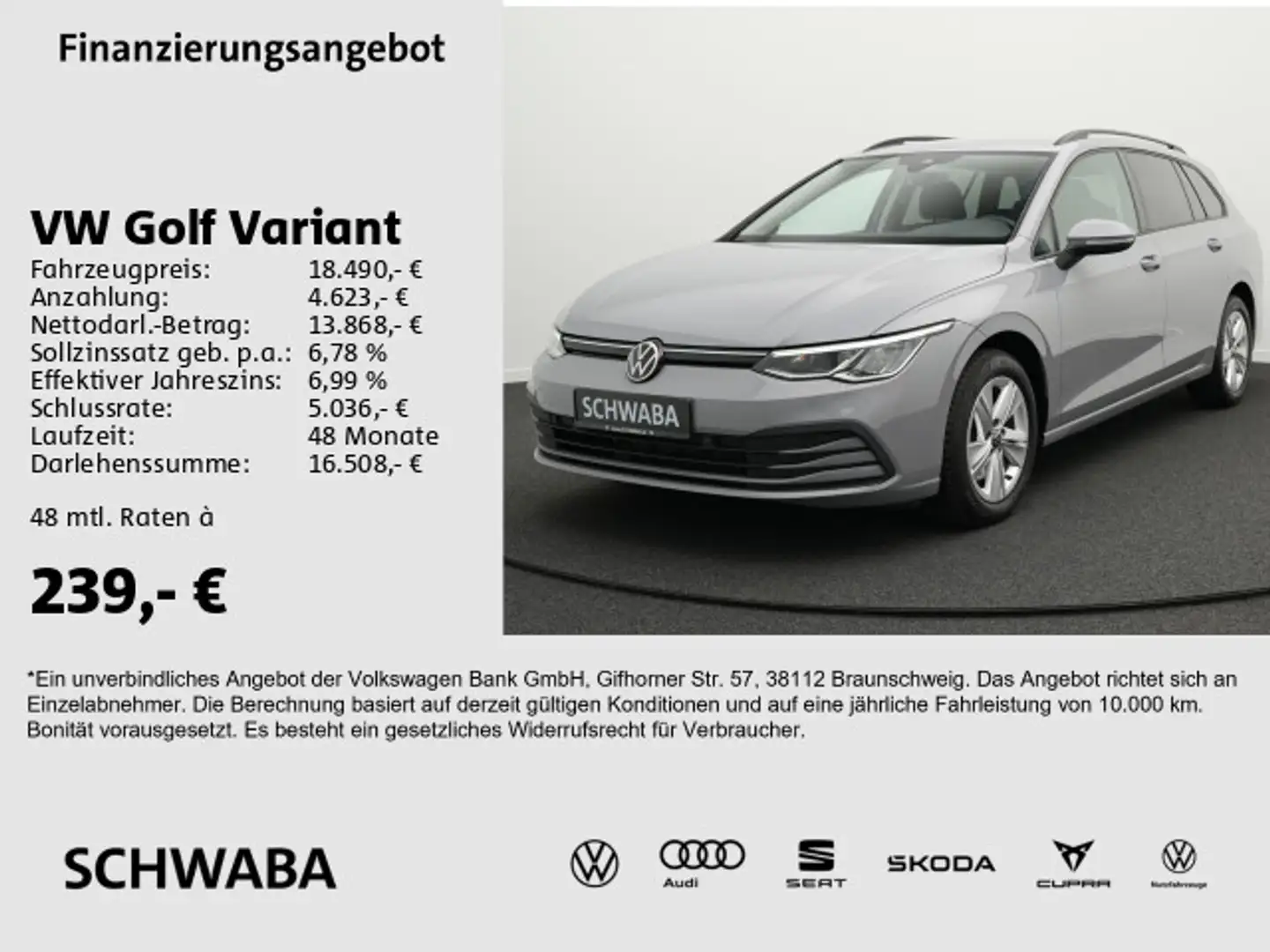 Volkswagen Golf Variant Golf VIII Variant Life 2.0 TDI *LED*VIRTUAL*16'' Серый - 1