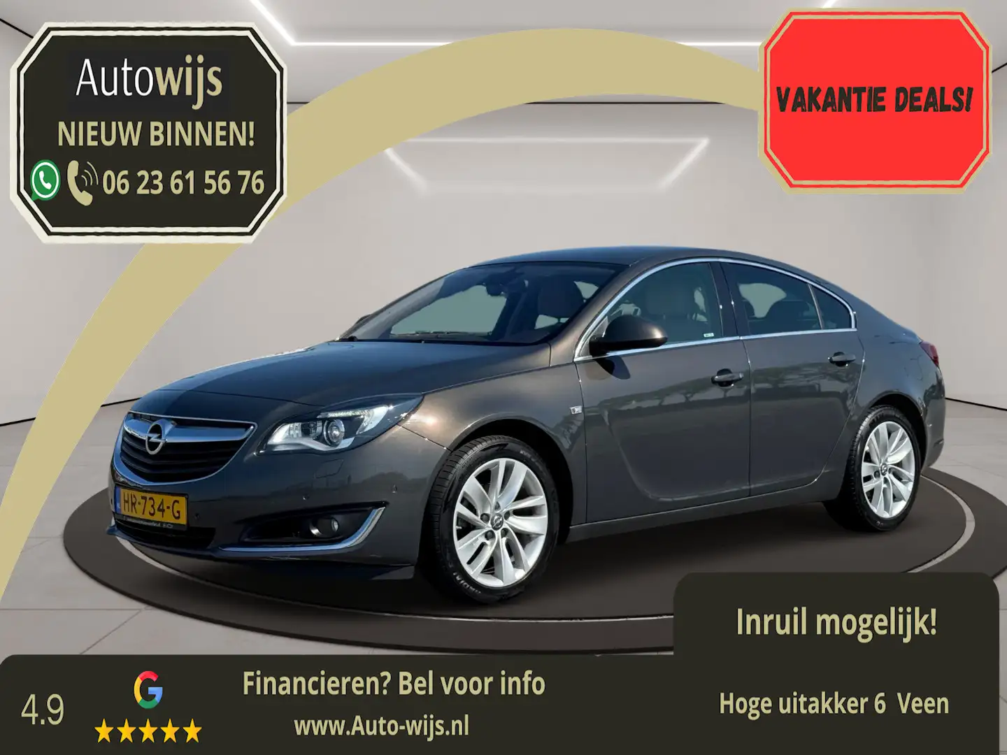 Opel Insignia 1.6 T Cosmo|NL AUTO|Leder|89DKM|AUT|Camera|Xenon Gris - 1