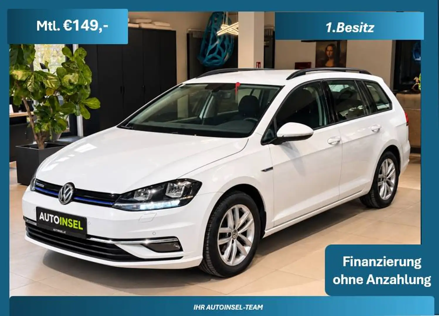 Volkswagen Golf Variant Comfortline-TGI-DSG-Tempomat+Kamera+1.Besitz+AHK Weiß - 1