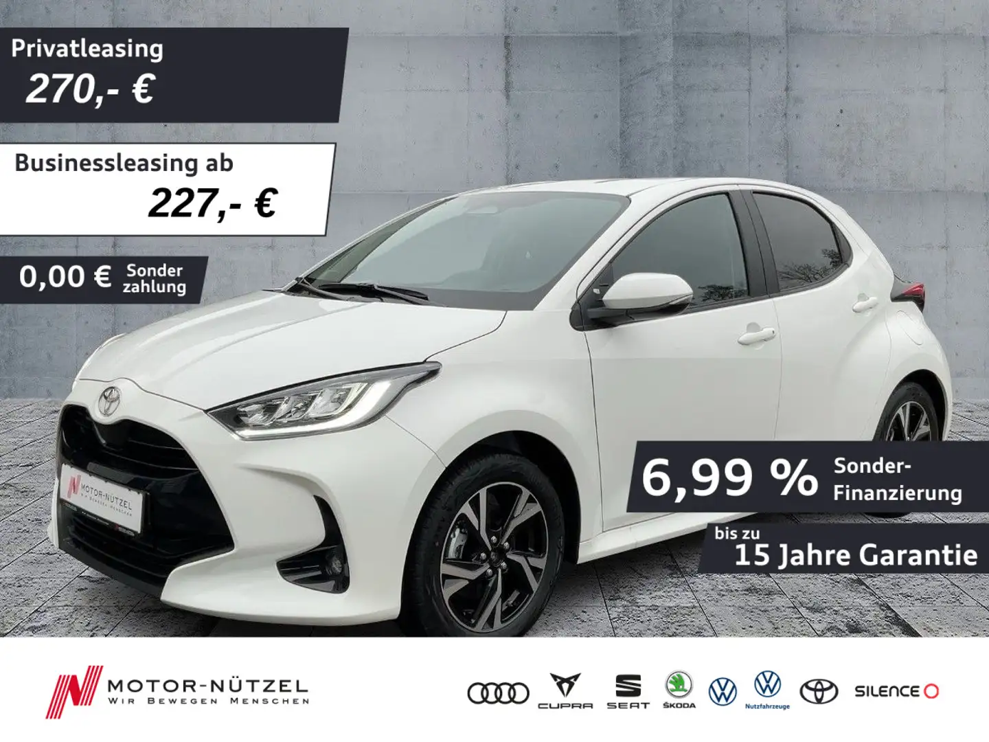 Toyota Yaris 1.5 Hybrid TEAMPLAYER LED+ACC+APP+SHZ+RFK Bianco - 1