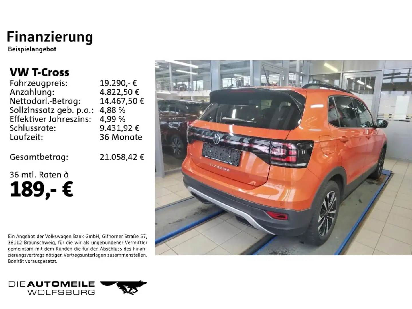 Volkswagen T-Cross 1.0 TSI DSG United AHK/ACC/Einparkhi Orange - 2