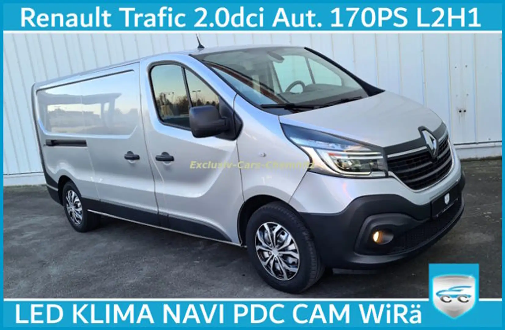 Renault Trafic L2H1 170PS Lang AUT NAVI LED CAM Gar01/28 lang Gris - 1