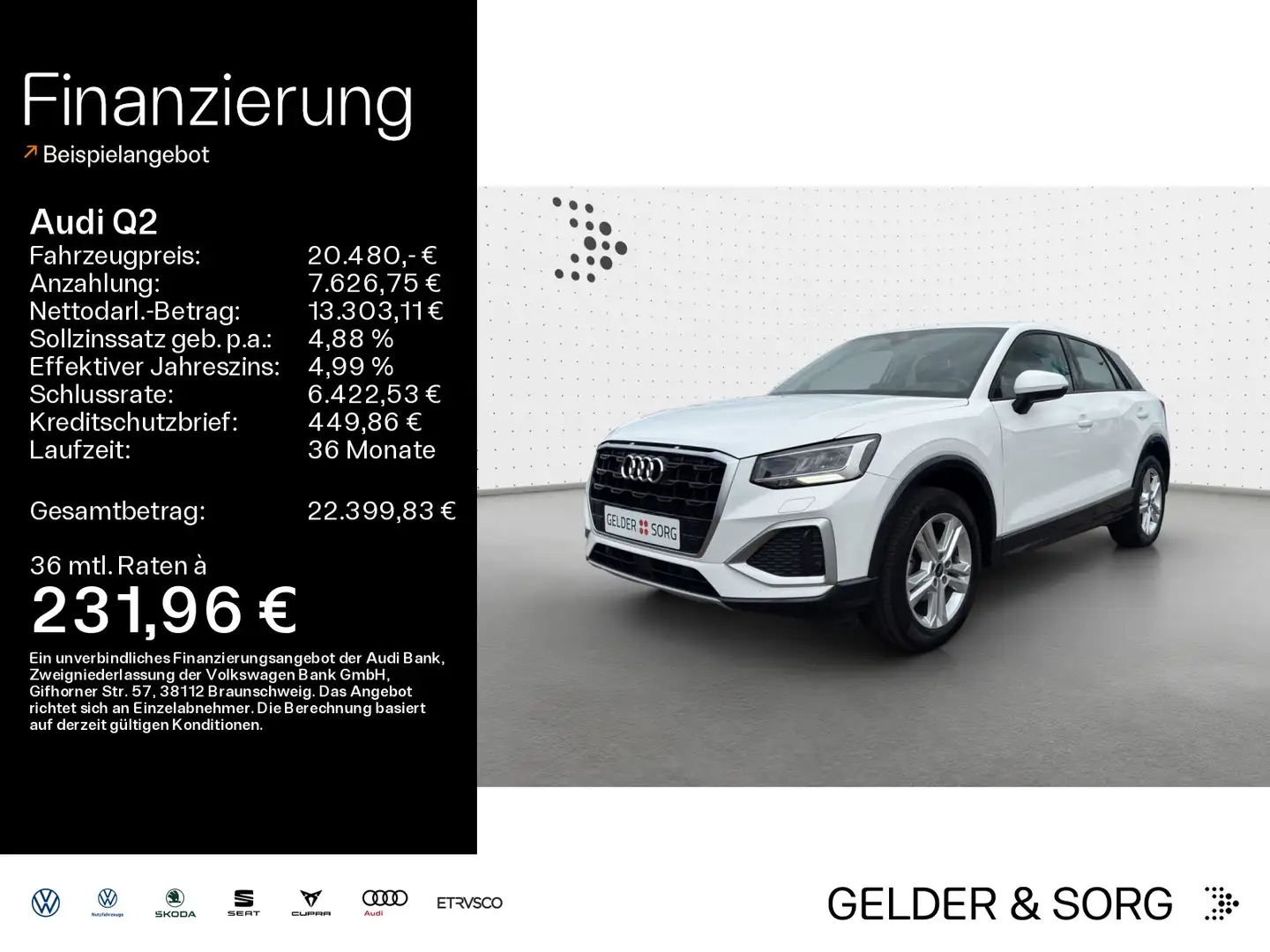 Audi Q2 advanced 30 TFSI AHK*LED*Einparkhilfe Blanco - 1