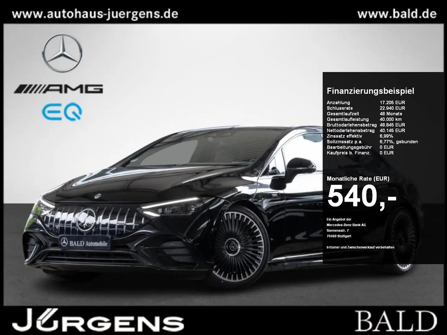Mercedes-Benz EQE 43 AMG 4M 360/Burm/Night/Sitzklima/Memo/21' Schwarz - 1