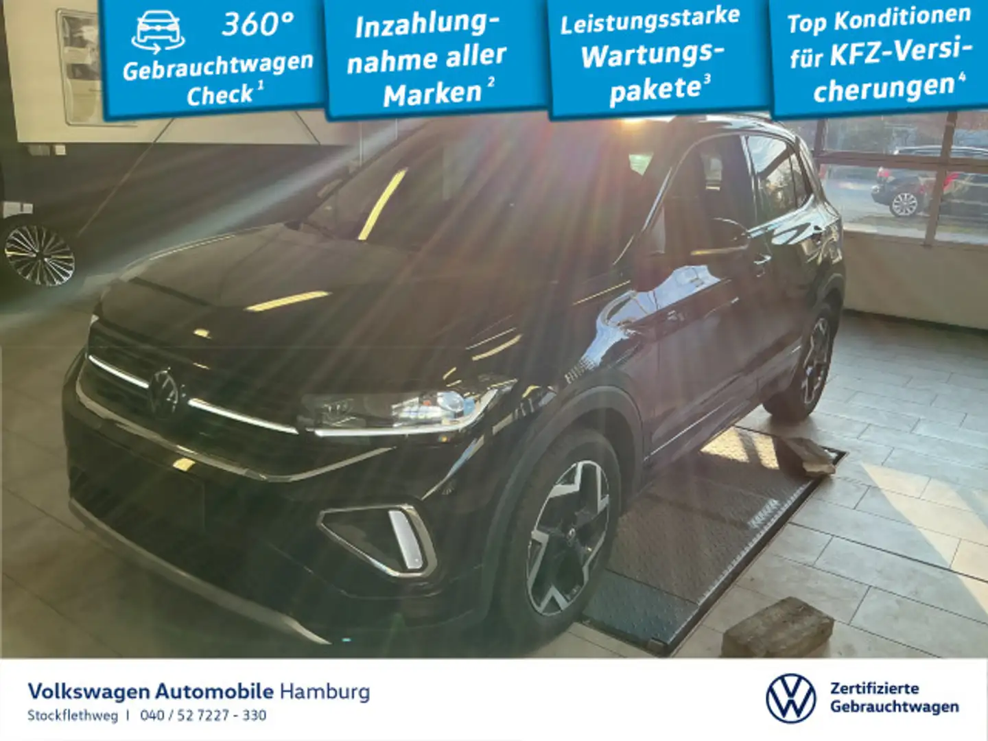 Volkswagen T-Cross 1.0 TSI R-Line DSG CarPlay Cam Navi ACC Schwarz - 1