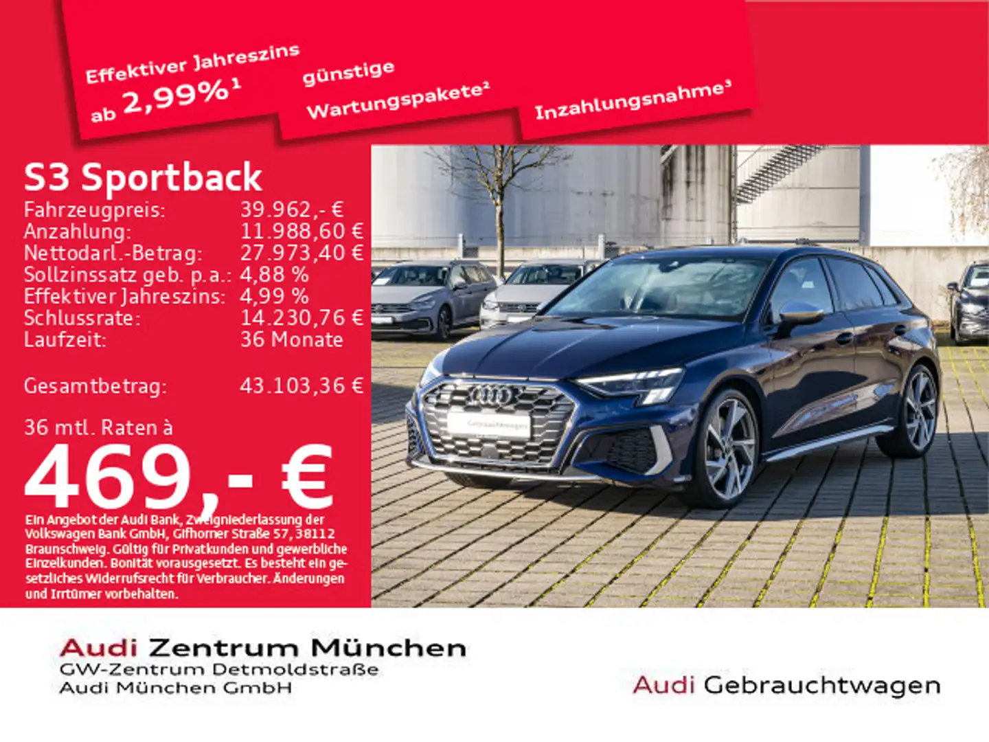 Audi S3 TFSI S tronic Matrix/Virtual+/Navi+ Blau - 1