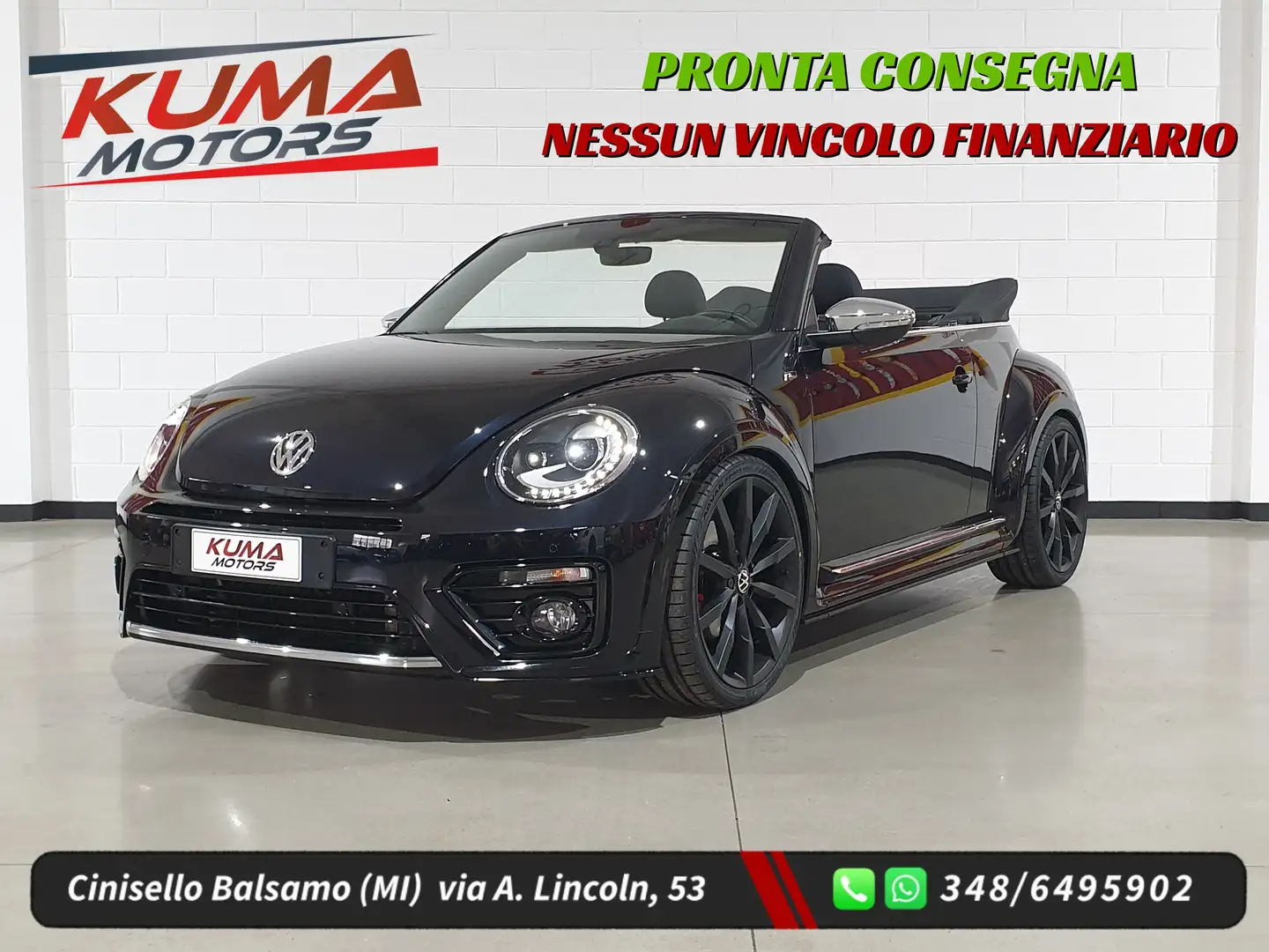 Volkswagen Maggiolino 2.0 TSI 220cv R line cabriolet 1 propr. Schwarz - 1