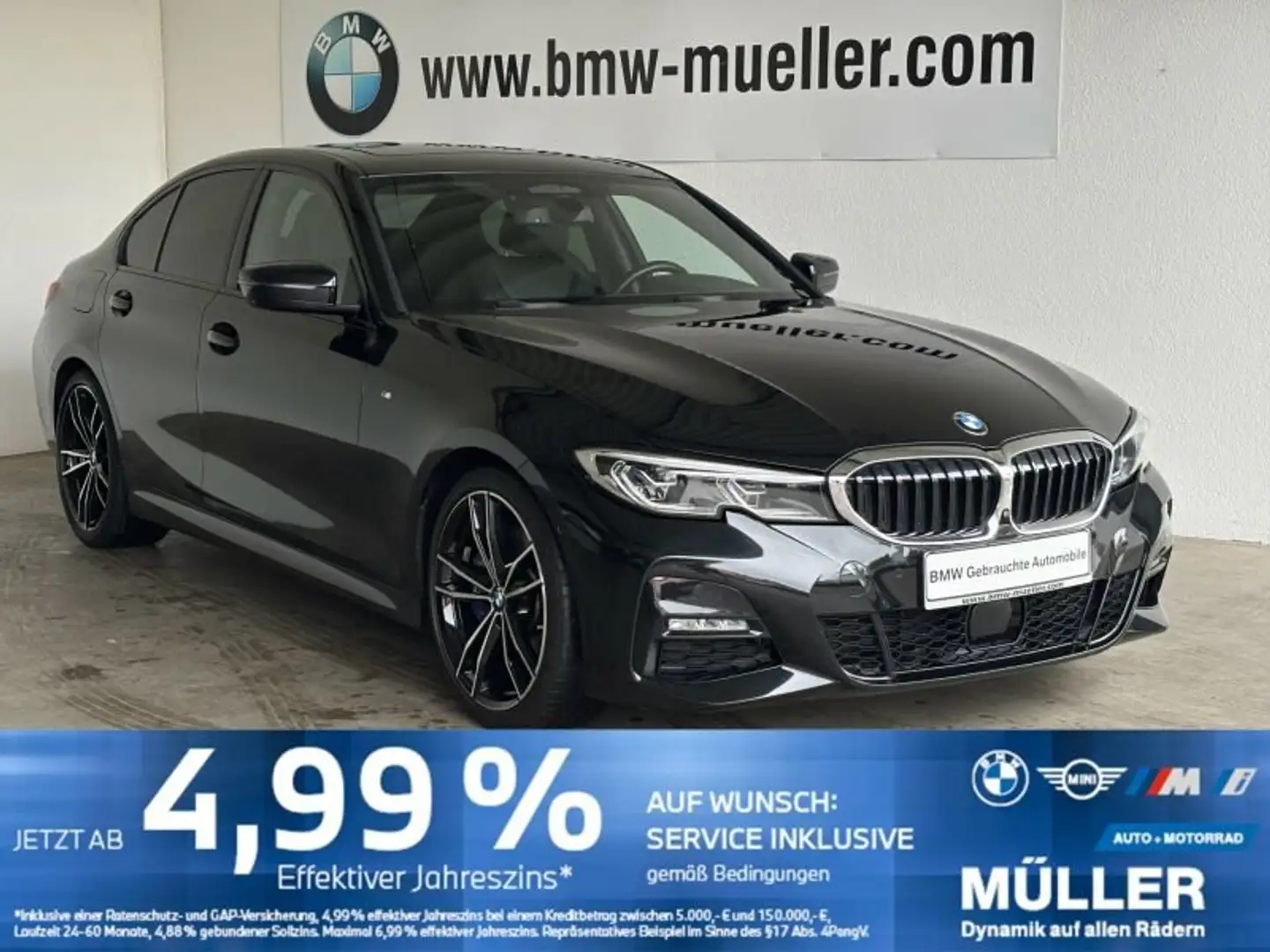 BMW 330 i SAG M Sport AHK/LASER/HUD/hk/360/G-DACH Noir - 1