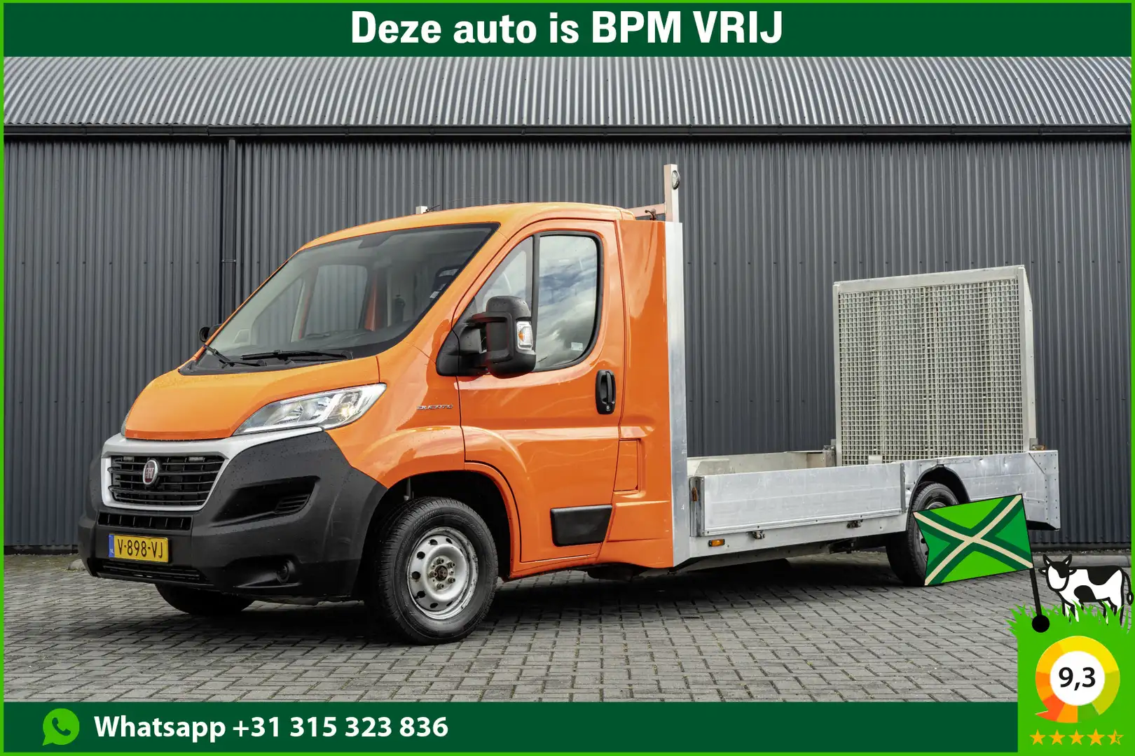 Fiat Ducato 2.3 Open laadbak met oprijplaat | 131PK | Euro 6 Orange - 1