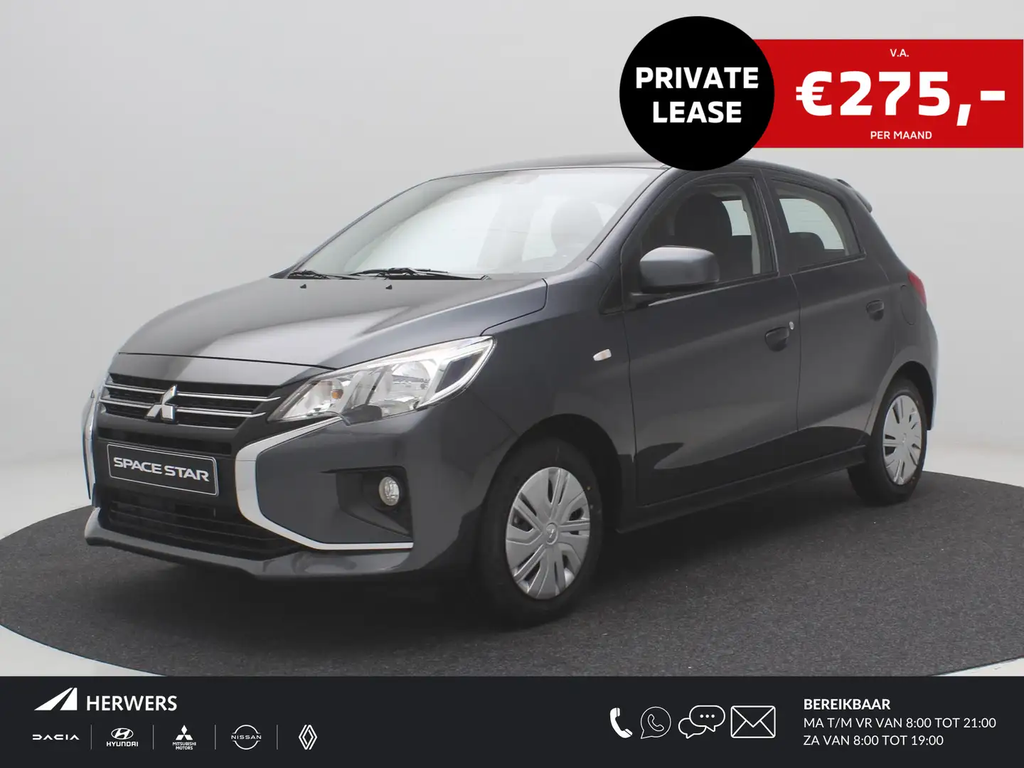 Mitsubishi Space Star 1.2 Connect+ / € 275,-* Private Lease Actie / Kort Grijs - 1