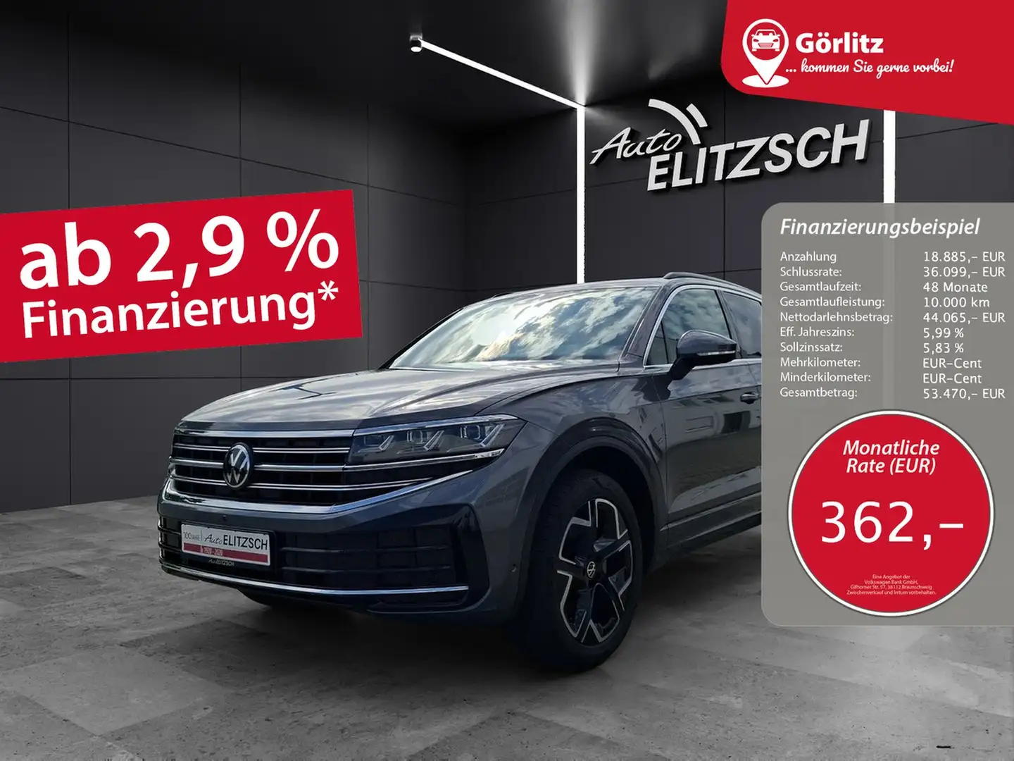 Volkswagen Touareg Edition StandHZG LUFT Matrix AHK Leder Zuziehhi... Grau - 1