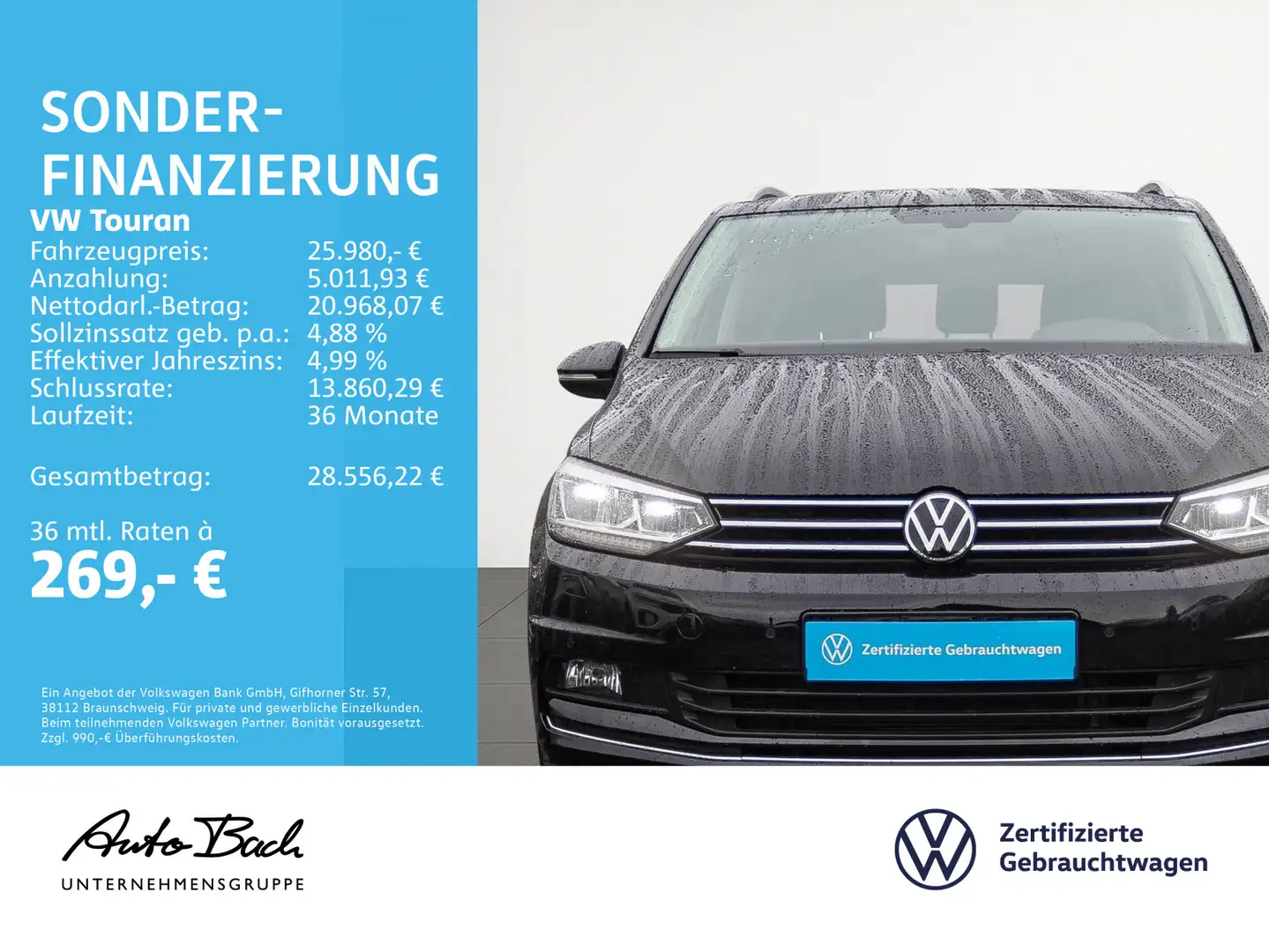 Volkswagen Touran 2.0 TDI "Highline" DSG LED Standhzg ACC E Zwart - 2