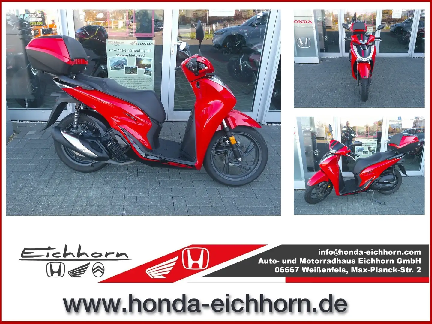 Honda SH 125 SH125I NEU ABS+LED+SMART Key Insp.NEU Rojo - 1