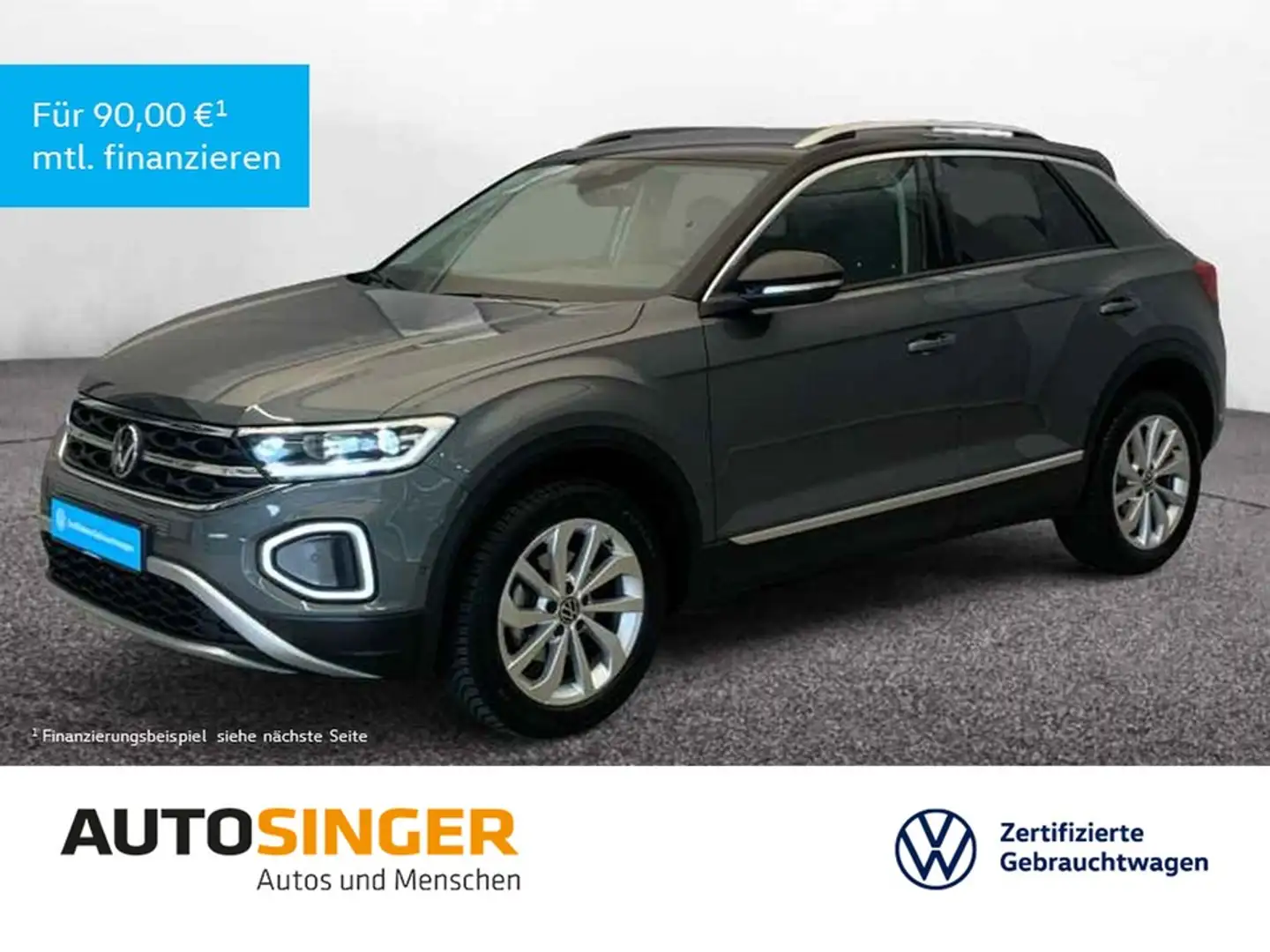Volkswagen T-Roc Style 1.5 TSI DSG *AHK*DIGITAL*NAV*PDC*ACC Gris - 1