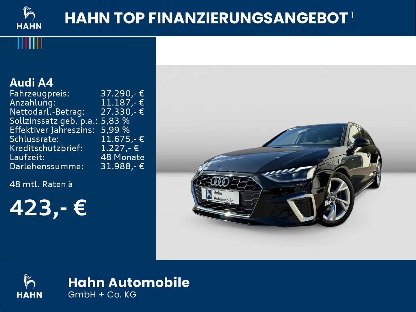Audi A4 35 2.0 TFSI Avant S line s-tronic Navi LED Schwarz - 2
