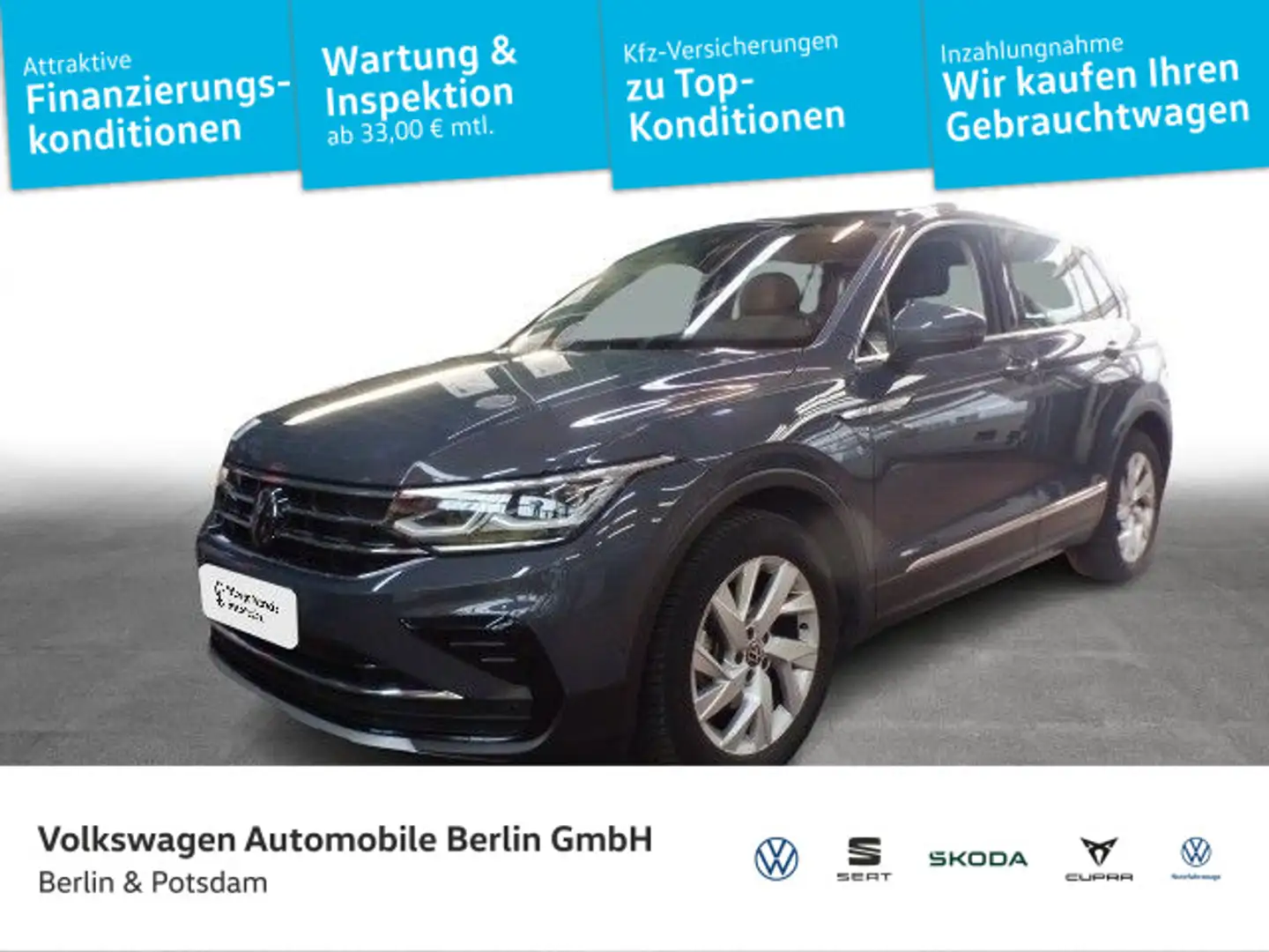 Volkswagen Tiguan 1.5 TSI Elegance Leder Matrix-LED Standhz Grau - 1