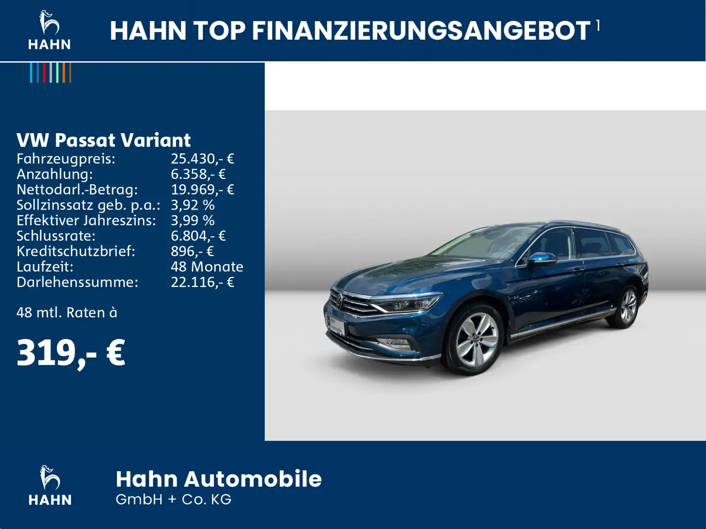 Volkswagen Passat Variant 2.0TDI DSG Elegance AHK Standh Ma Blauw - 2