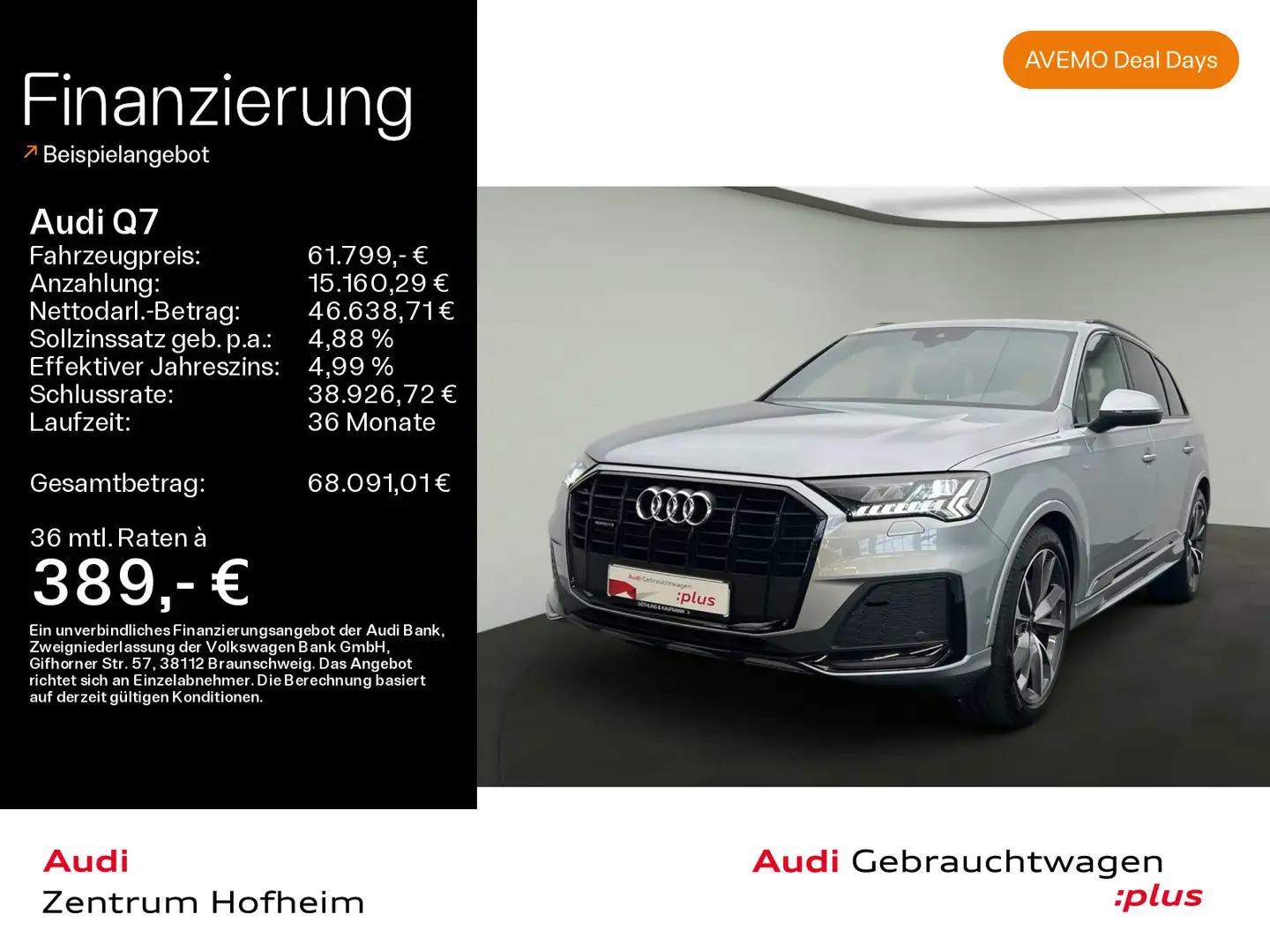 Audi Q7 50 TDI S line*Air*AHK*Pano*Matrix*B&O*HUD*Vir Argintiu - 1