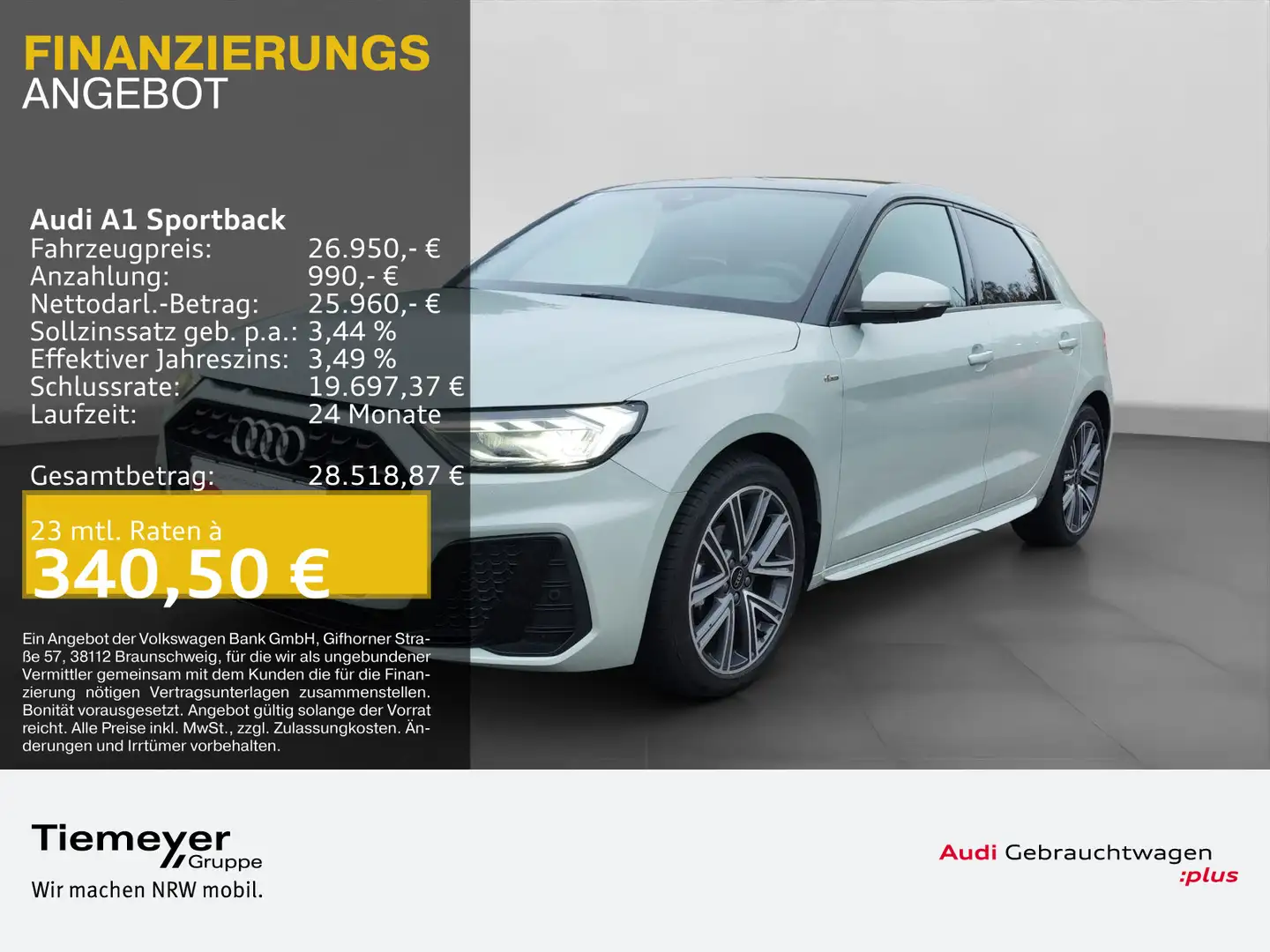Audi A1 25 TFSI 2x S LINE LM17 NAVI+ LED SI Silber - 1