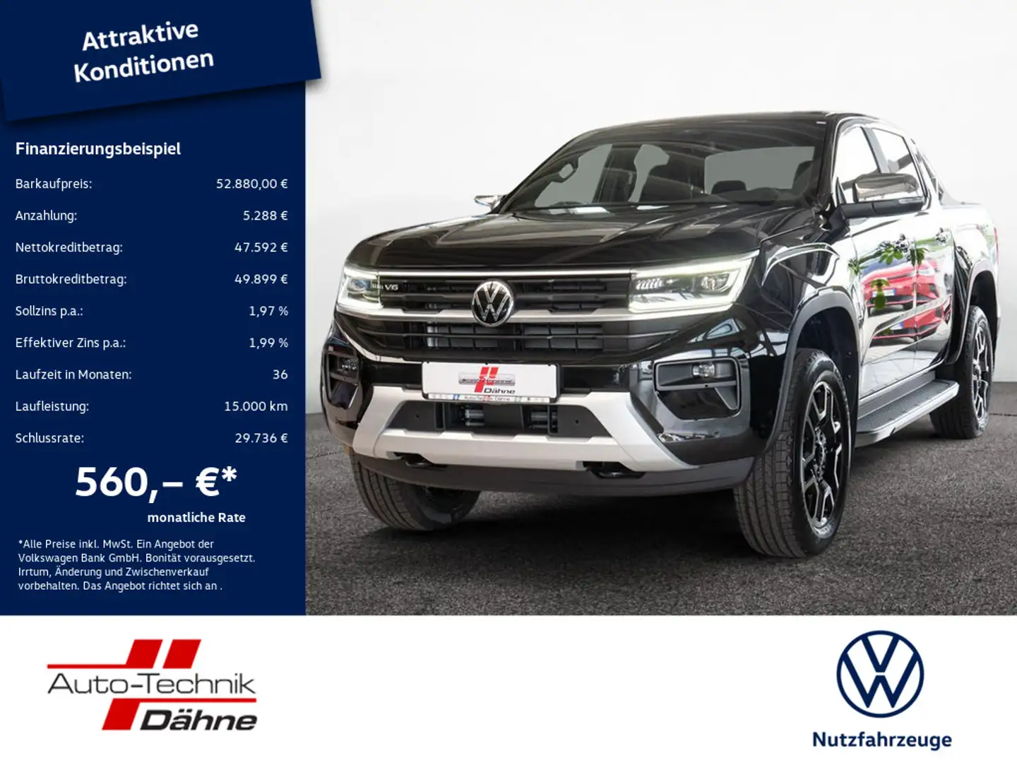 Volkswagen Amarok DC Style 3.0 TDI NAVI AHK MATRIX-LED Schwarz - 1