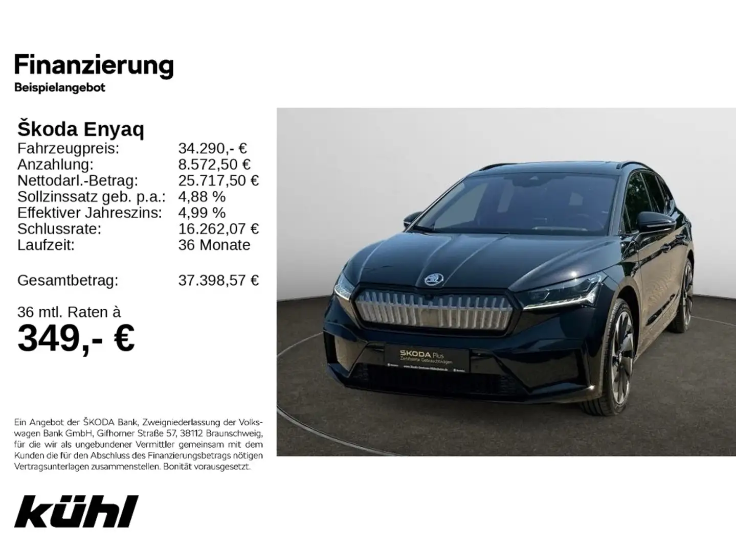 Skoda Enyaq iV 80 Sportline AHK,Pano,LM21 Schwarz - 1