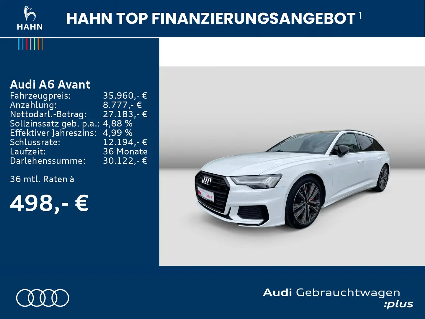 Audi A6 55TFSIe quat S-trc S-line HD Matrix AHK Weiß - 2