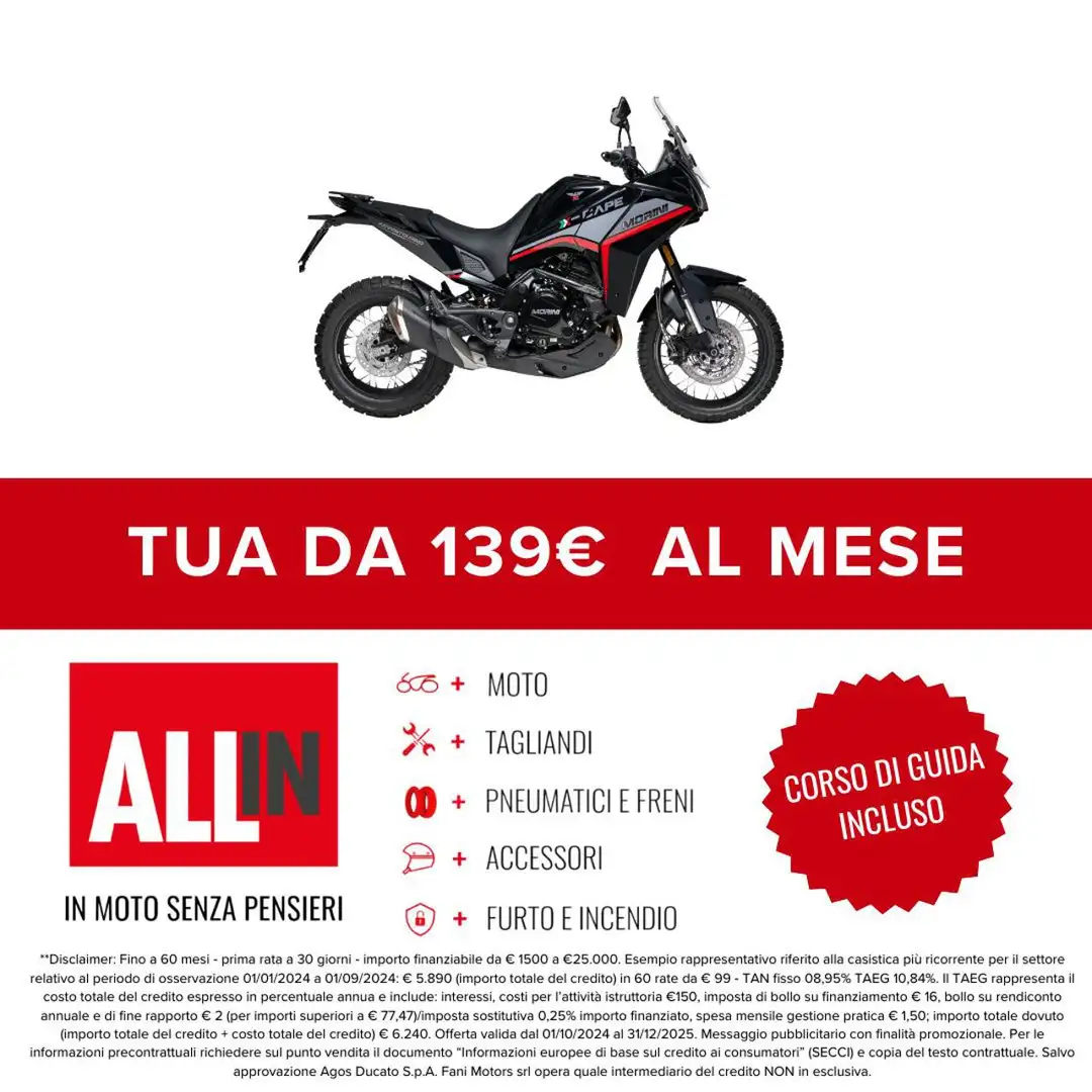 Moto Morini X-Cape versione RAGGI Black - 2