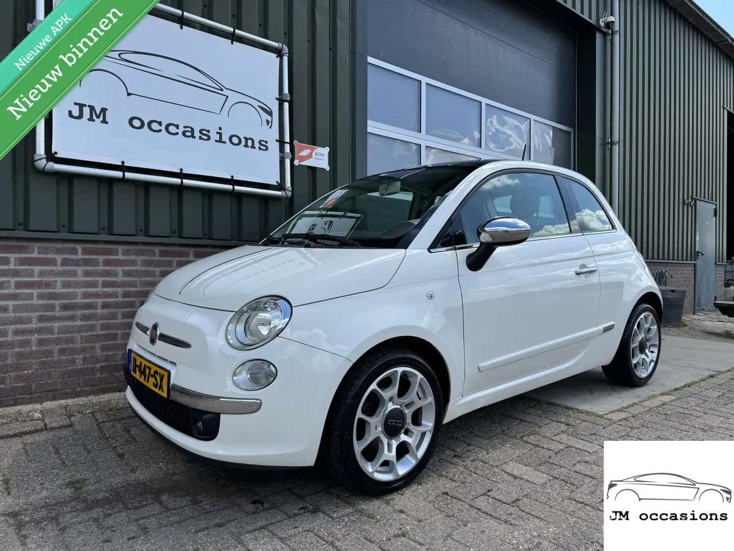Fiat 500 1.2 Lounge|Airco|Pano|Bleutooth|Parkeer sensors| Bianco - 1
