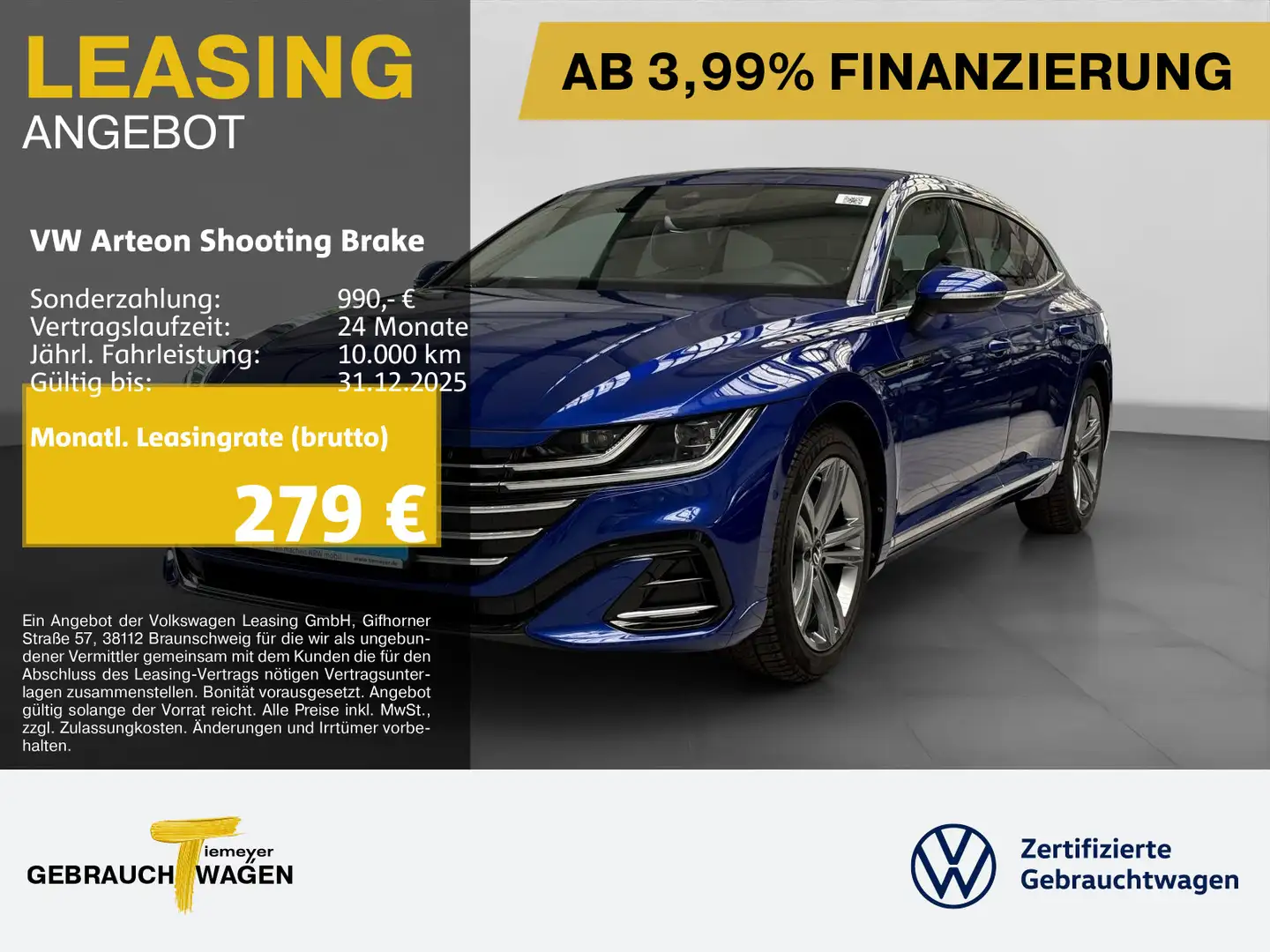 Volkswagen Arteon 2.0 TDI R-LINE PANO AHK DC Bleu - 1