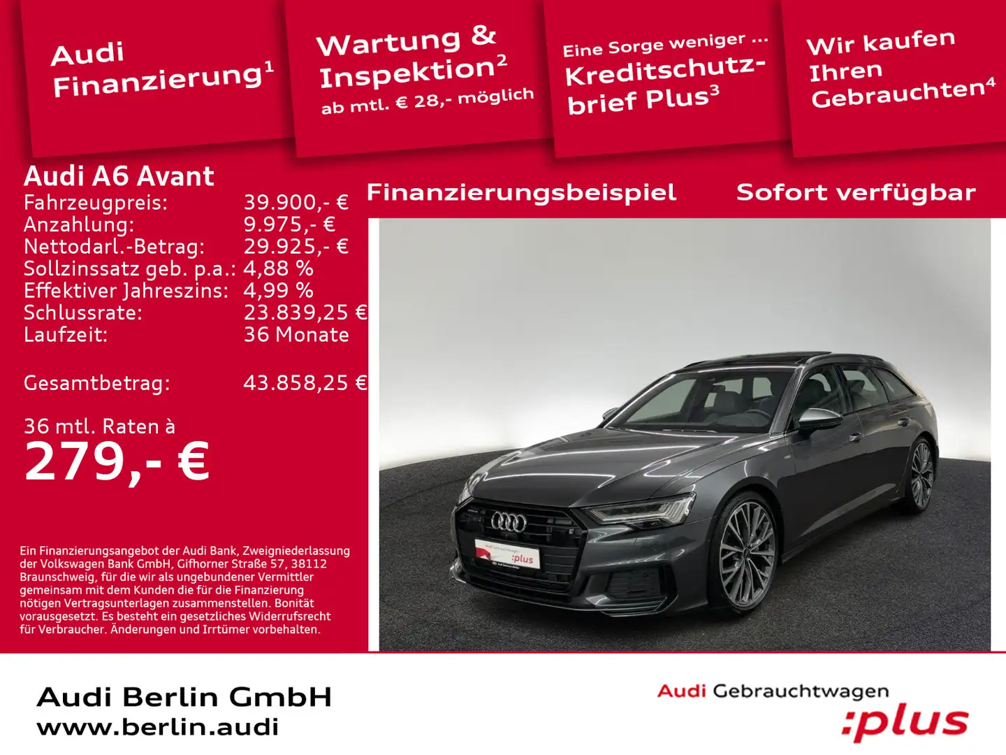 Audi A6 Sport 45 TFSI qu.S tr. LEDER 360°K HUD Grau - 1