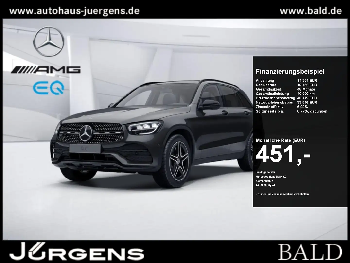 Mercedes-Benz GLC 400 d 4M AMG-Sport/Wide/Pano/Burm/AHK/Night Grau - 1