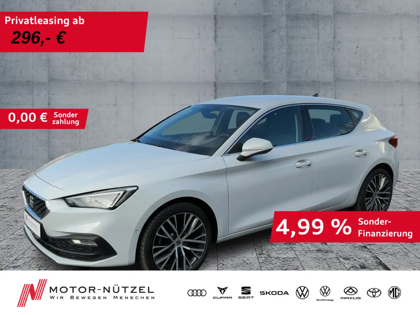 SEAT Leon 1.5TSI XCELLENCE LED+NAV+APP+ACC+SHZ+RFK+VC Weiß - 1