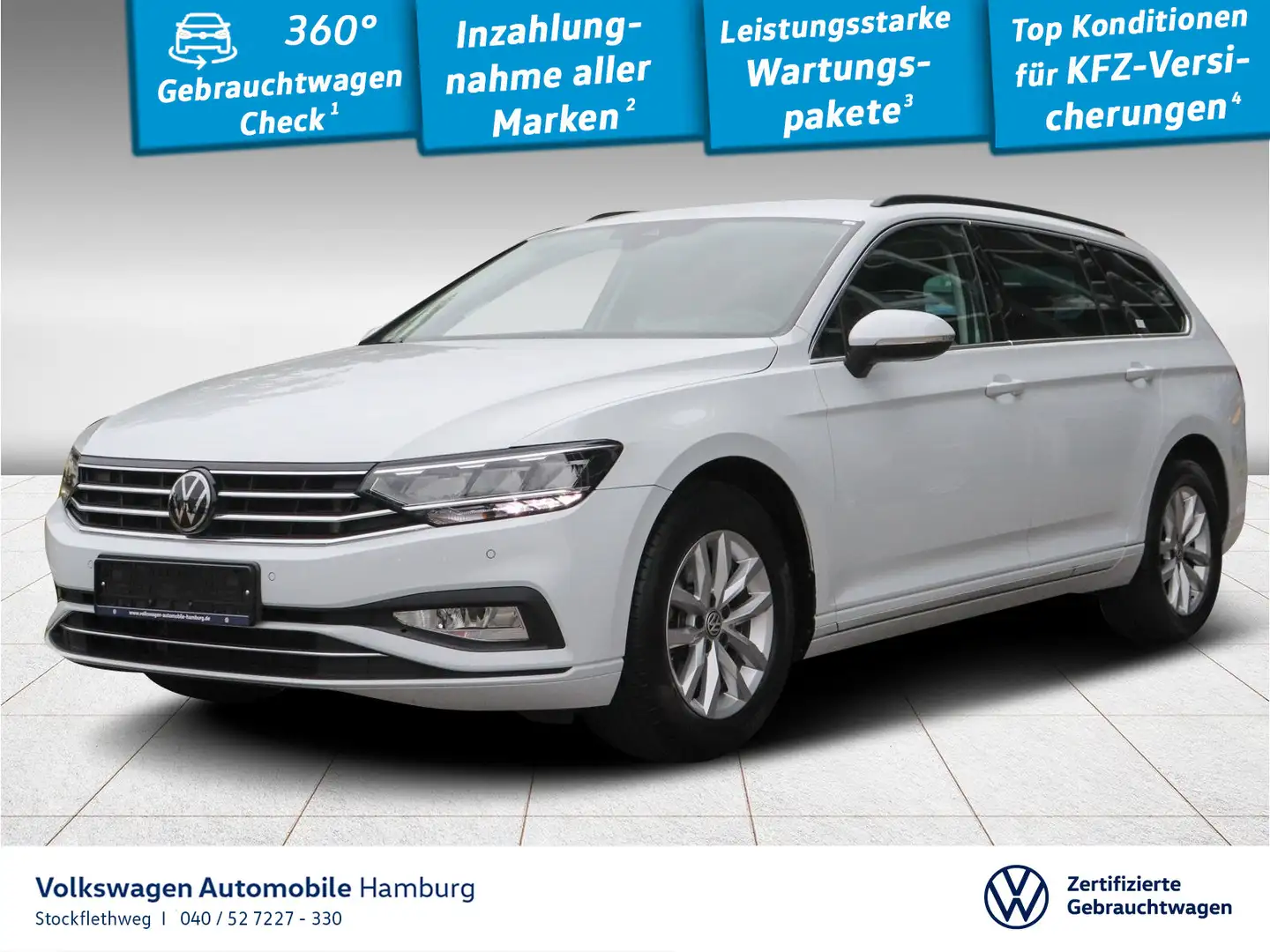 Volkswagen Passat Variant 2.0 TDI Business DSG AHK Navi Cam Weiß - 1