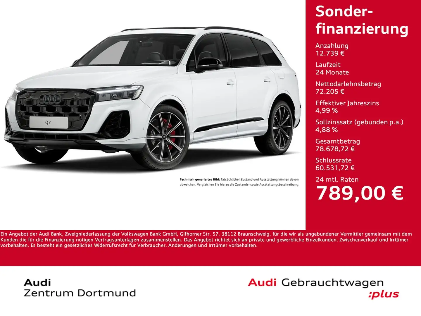 Audi Q7 60 quattro HYBRID S LINE PANO AHK 360CAM LM21 Weiß - 1