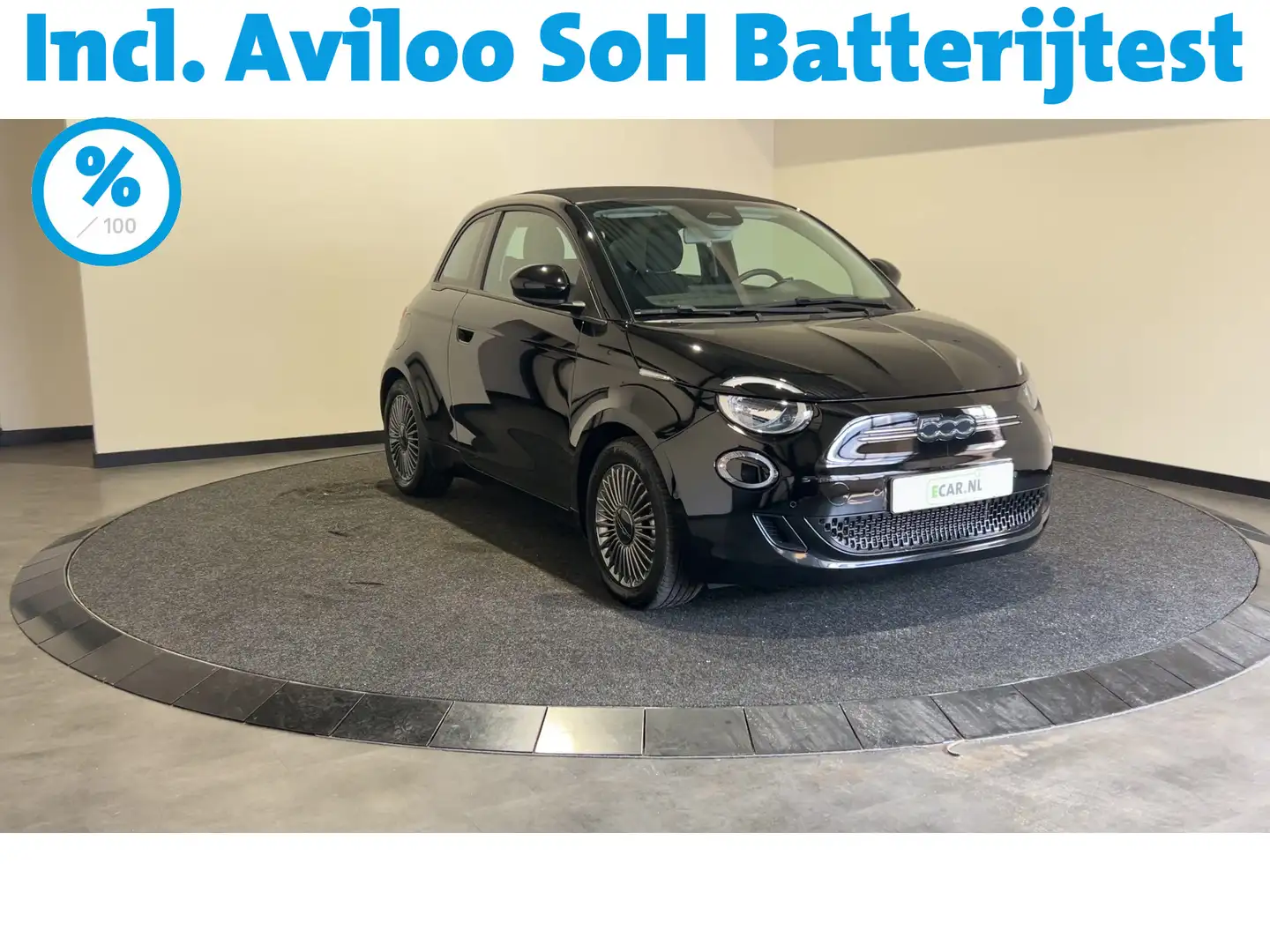 Fiat 500e Cabrio Icon 42 kWh | Navigatie | Automatische airc Zwart - 1