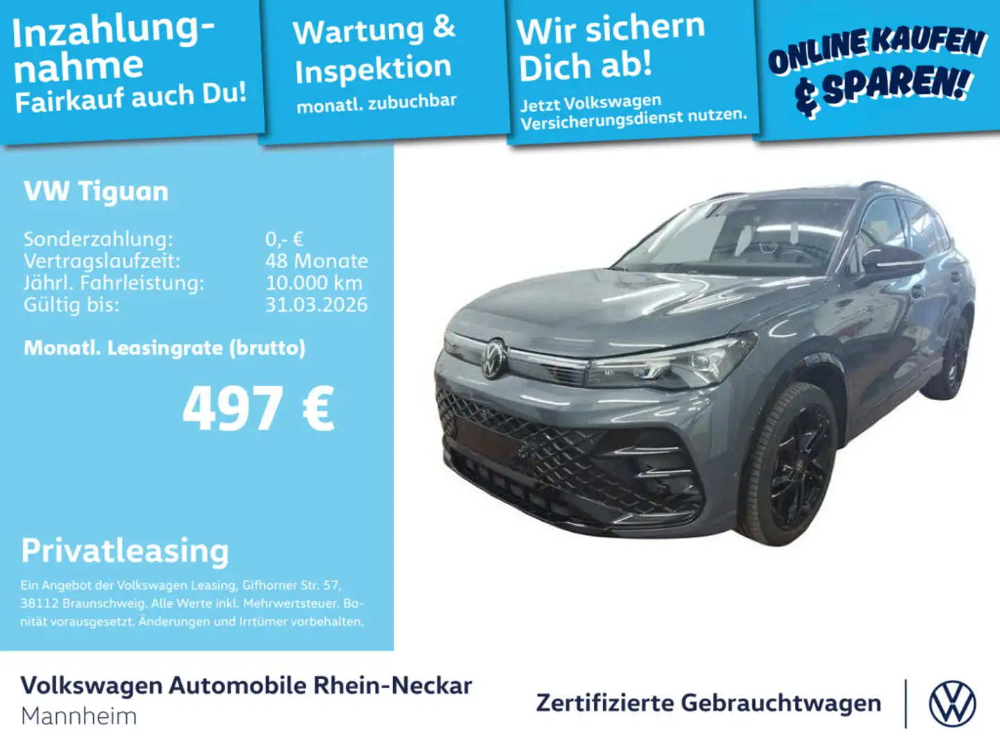Volkswagen Tiguan 2.0 TDI R-Line DSG GAR2029 4Motion Navi A Gris - 1