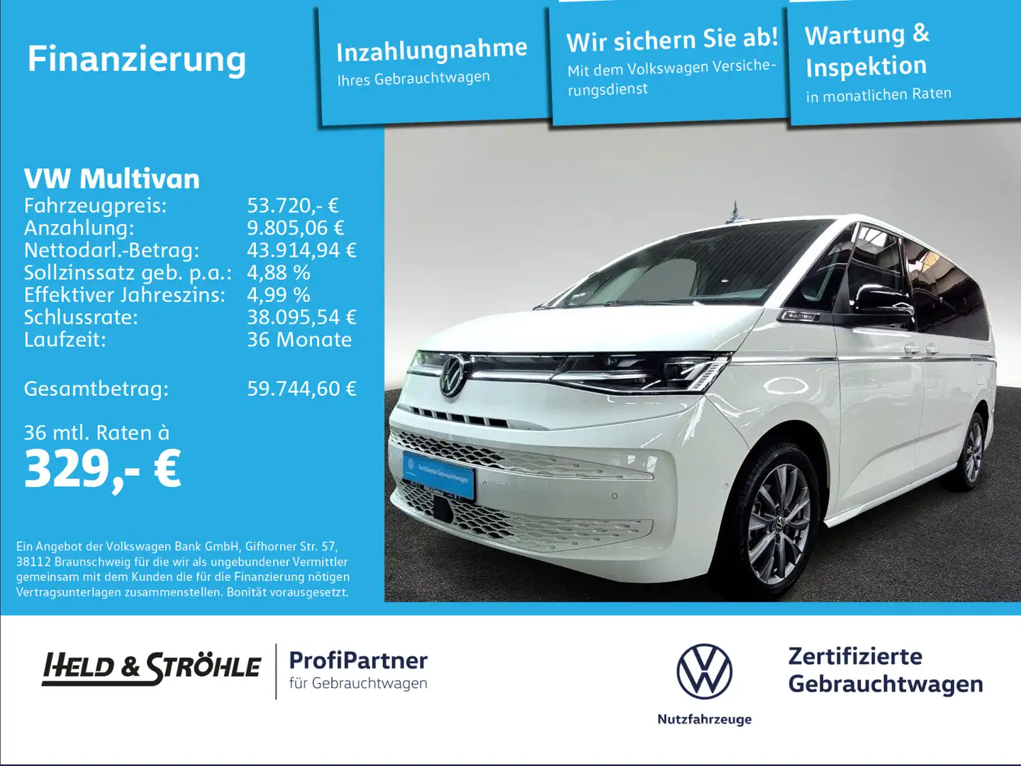 Volkswagen T7 Multivan T7 Multivan Style 2.0 TDI DSG Lang IQ AHK HuD 18 Weiß - 1