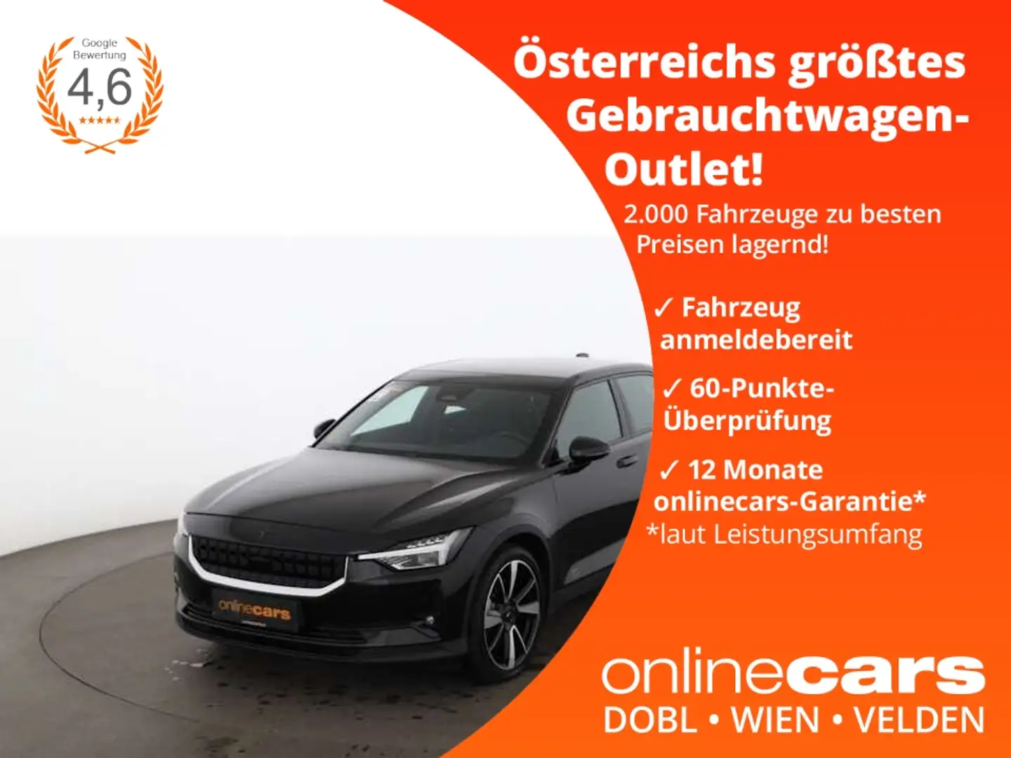 Polestar 2 Elektro Long Range Dual 78kWh Aut LED SKY NAVI Noir - 1