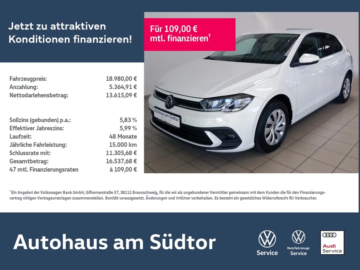 Volkswagen Polo Life 1.0 MPI | LED RFK ACC Navi DAB+ Weiß - 1