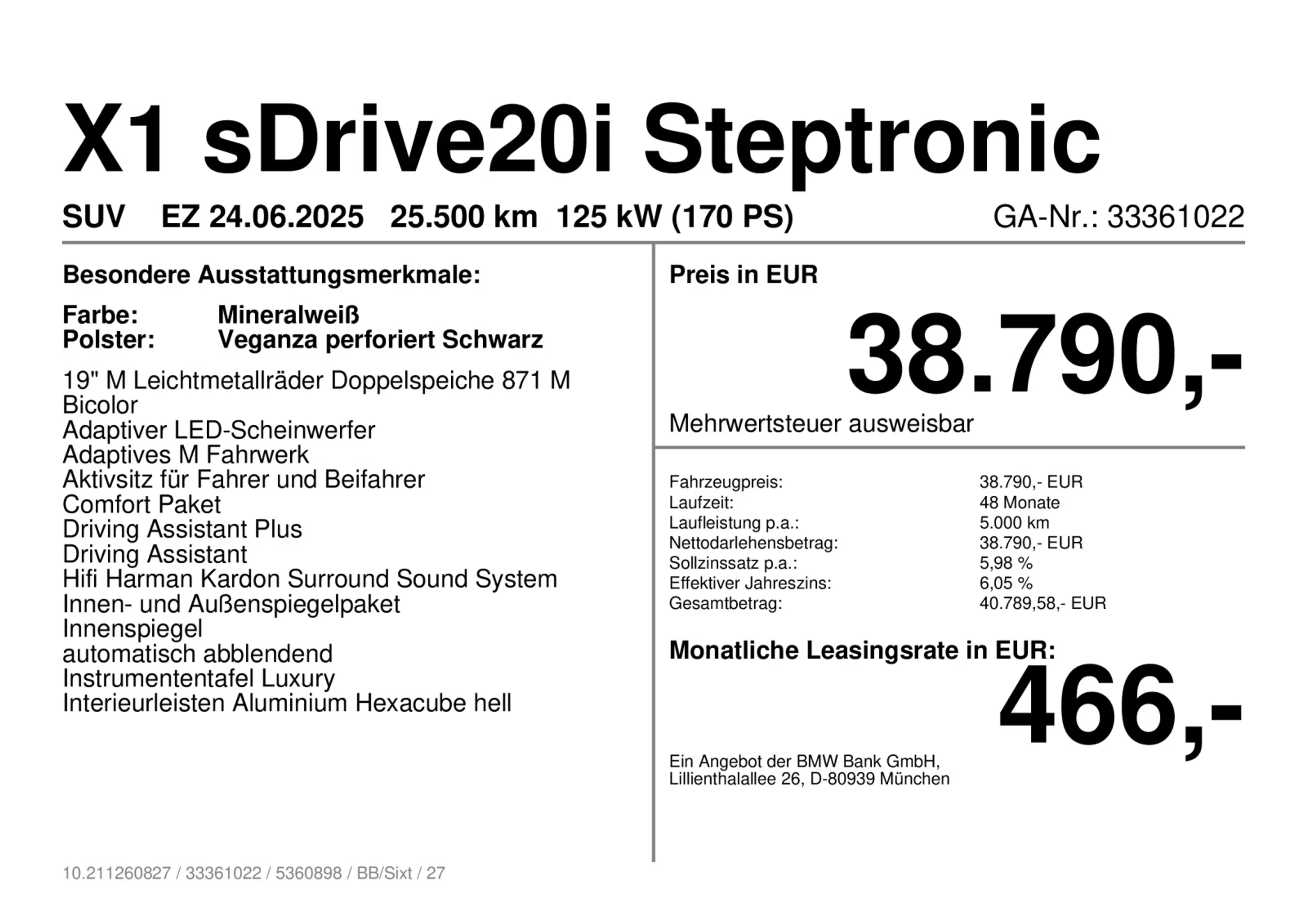 BMW X1 sDrive20i M Sportpaket adapLED Navi DA+ 19"LM — photo 5